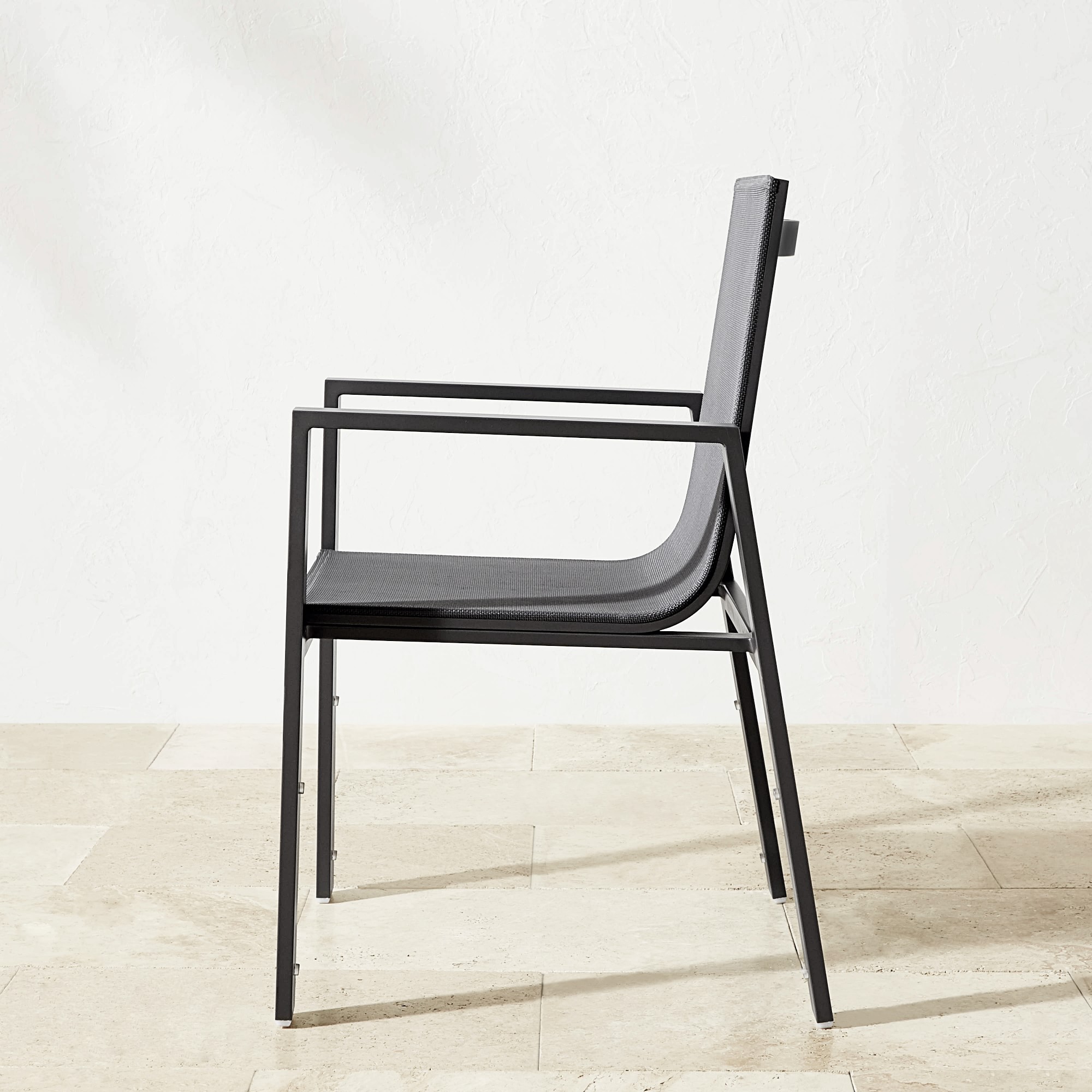 Santa Barbara Slate Outdoor Metal Dining Table & Dining Chairs (84