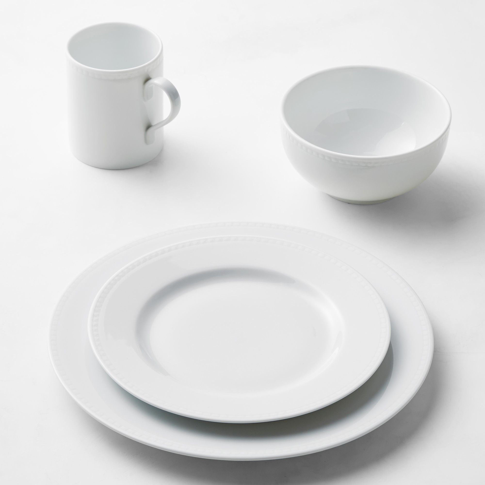 Apilco Beaded Hemstitch Porcelain Dinnerware Sets