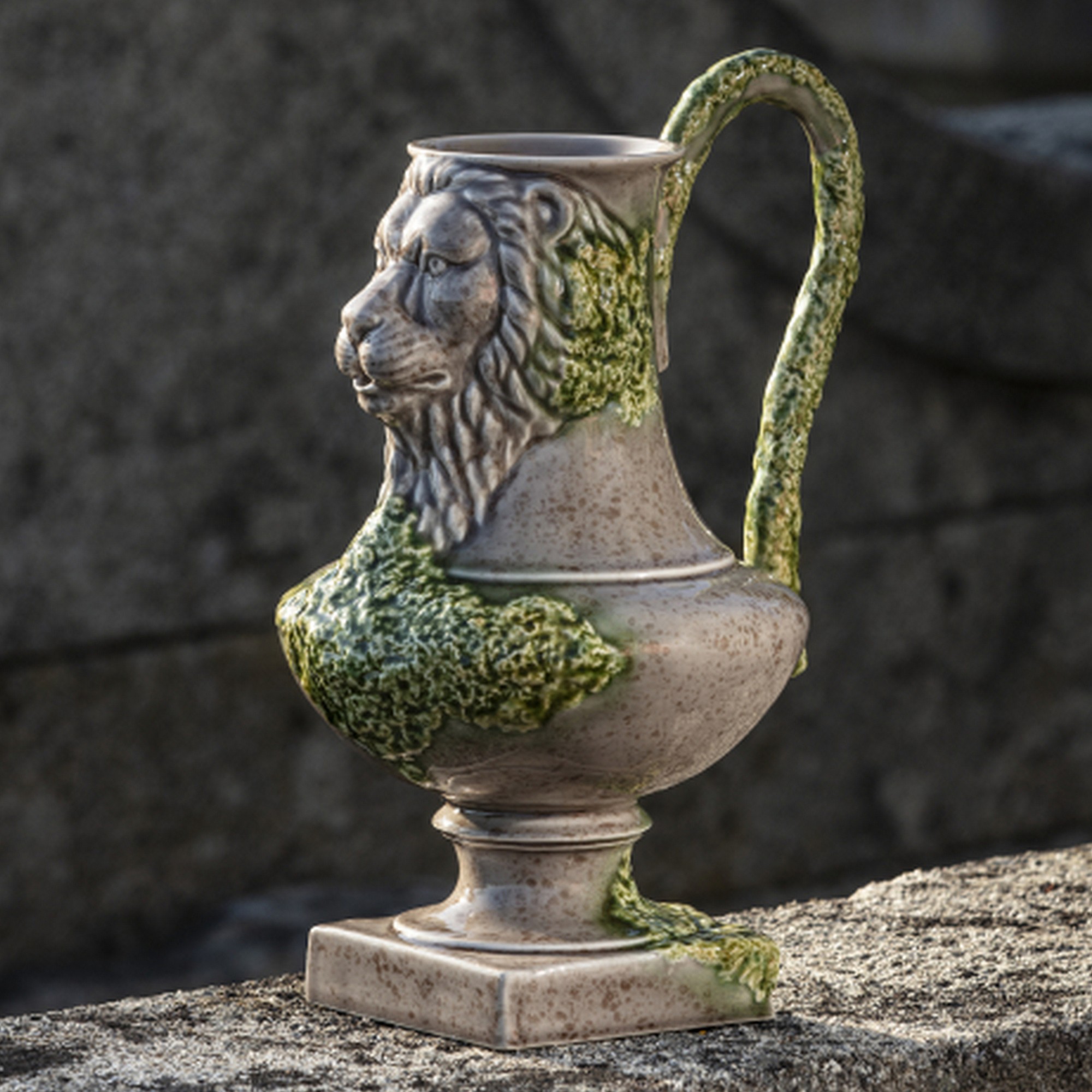 Bordallo Pinheiro The Meaning Vase Pitcher with Lion