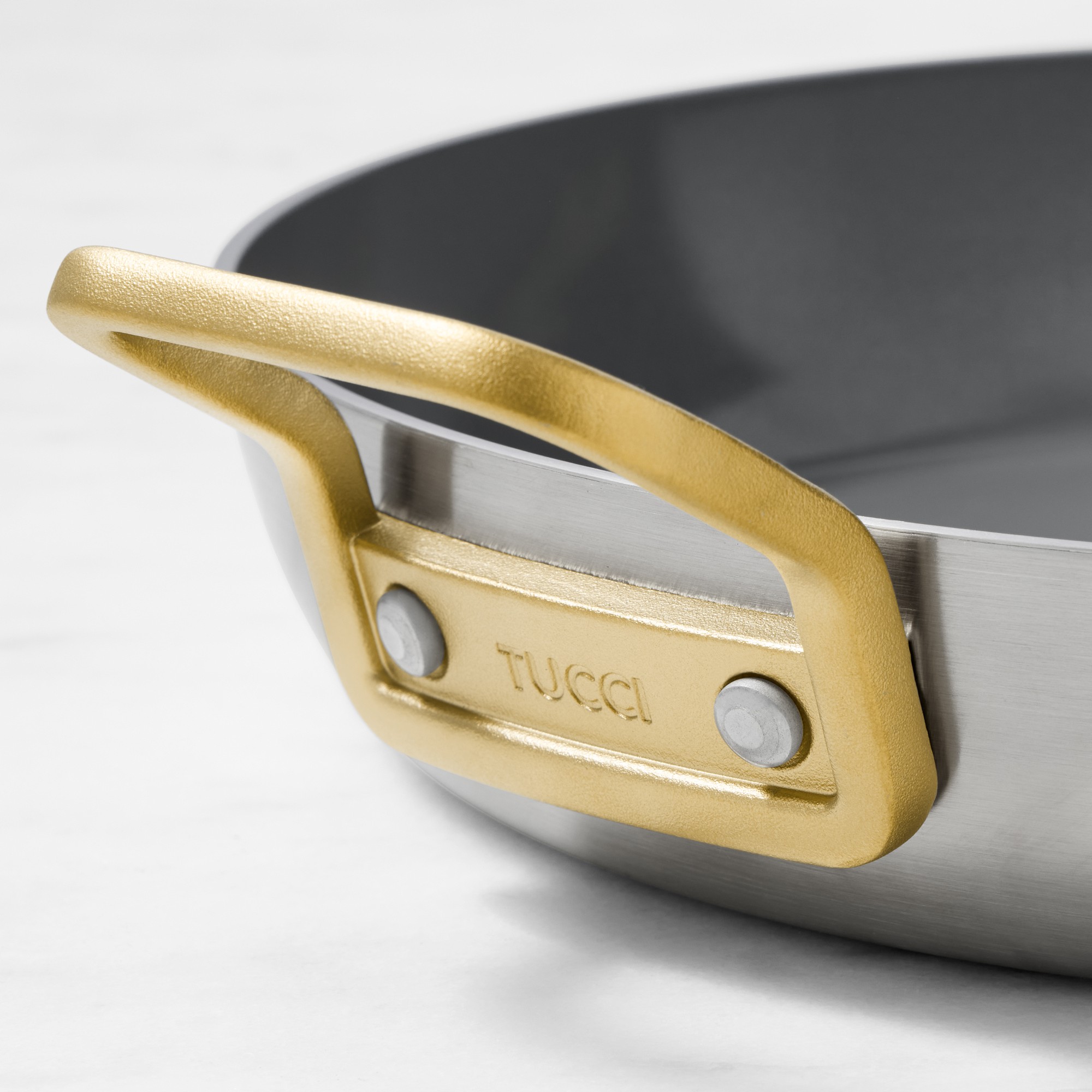 GreenPan™ Stanley Tucci™ Stainless-Steel Ceramic Nonstick Covered Fry Pan, 12