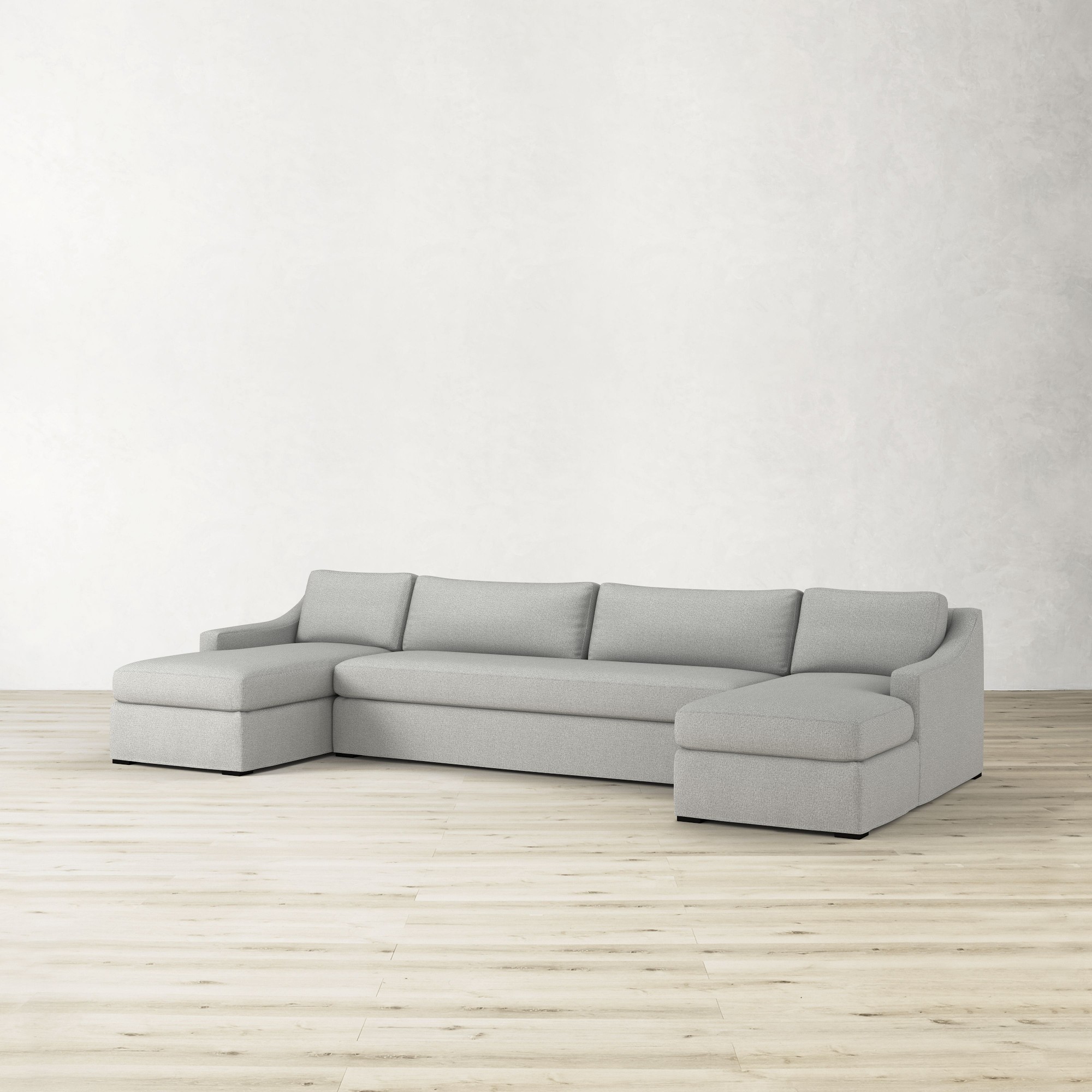 Ghent Slope Arm Slipcovered 3-Piece U-Shape Sofa with Chaise (146