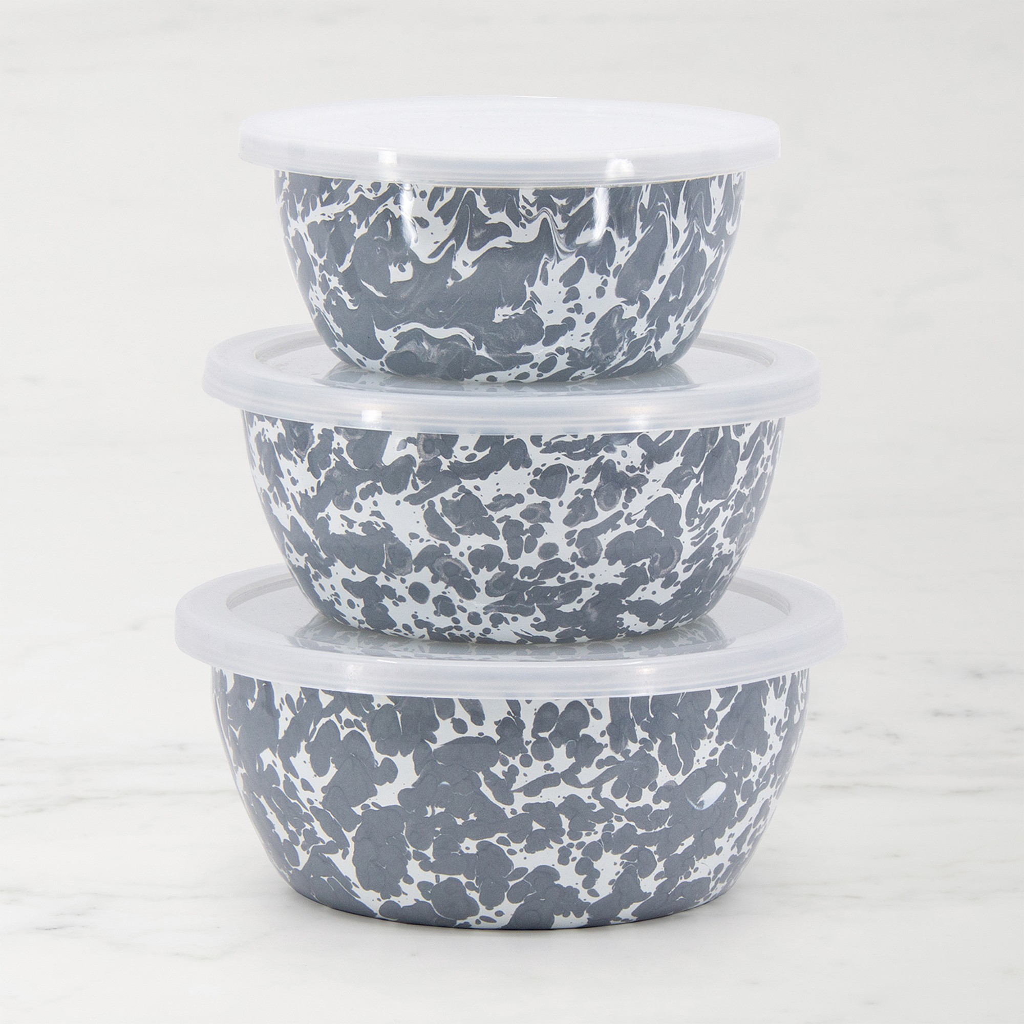 Golden Rabbit Enamel Nesting Bowls, Set of 3