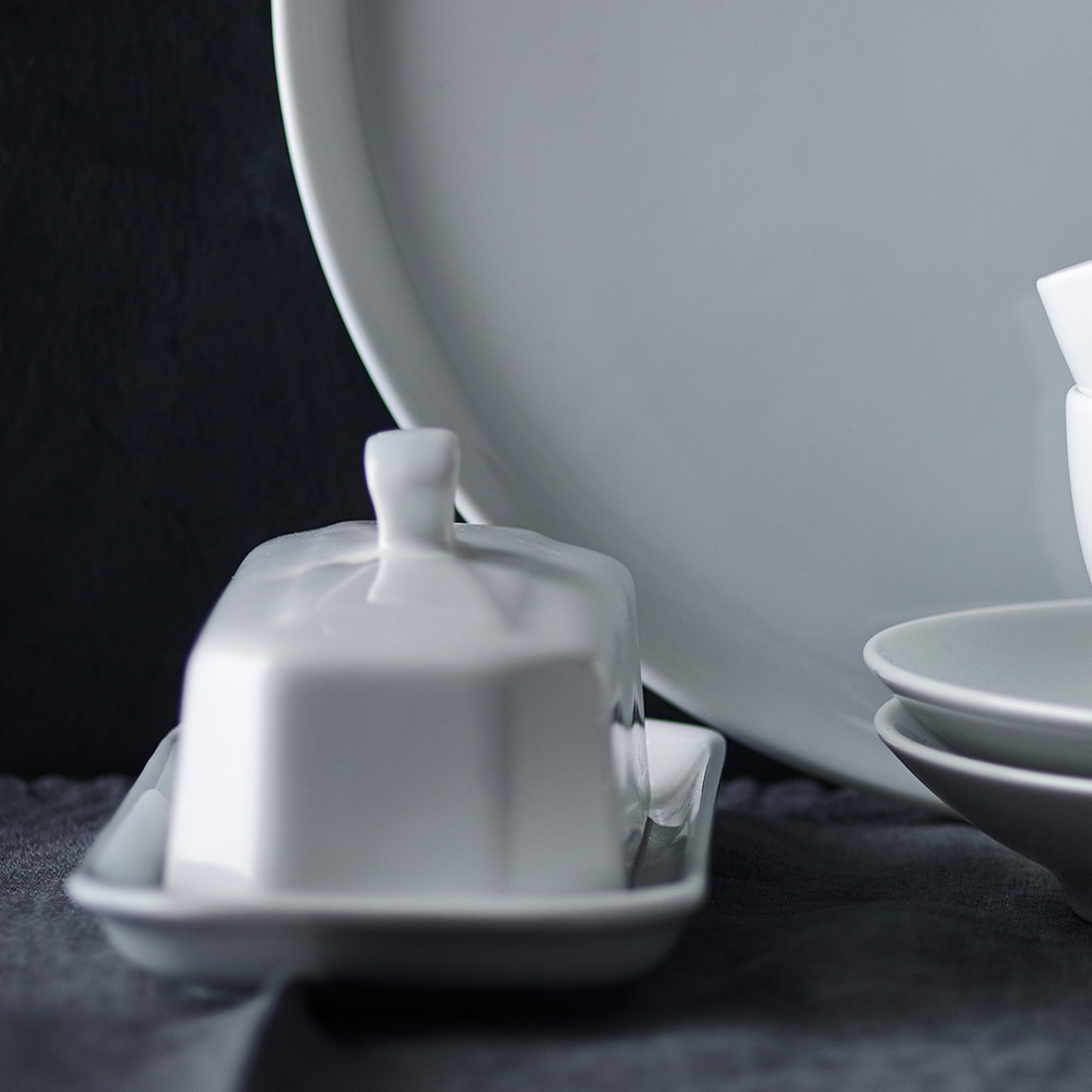 Pillivuyt Porcelain Covered Butter Dish