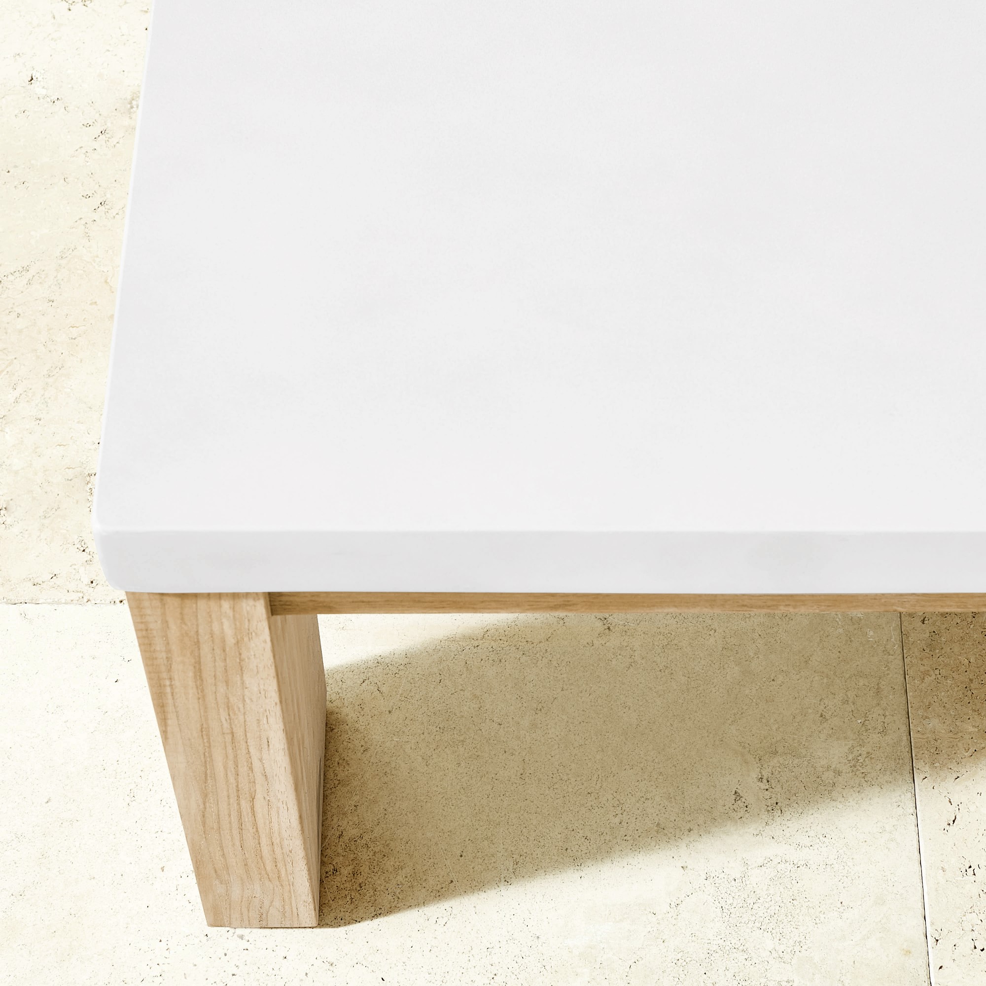 Larnaca Outdoor Teak Fiberstone Coffee Table (60