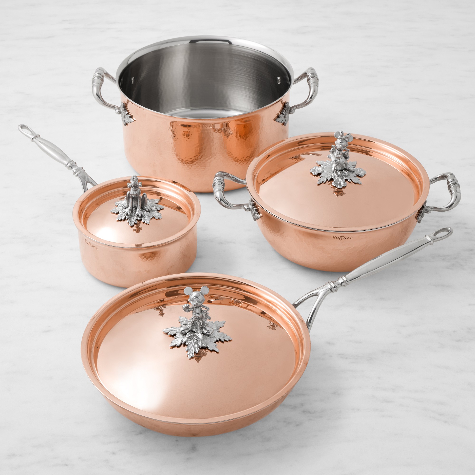 Ruffoni Opus Cupra Disney© Hammered Copper 7-Piece Cookware Set