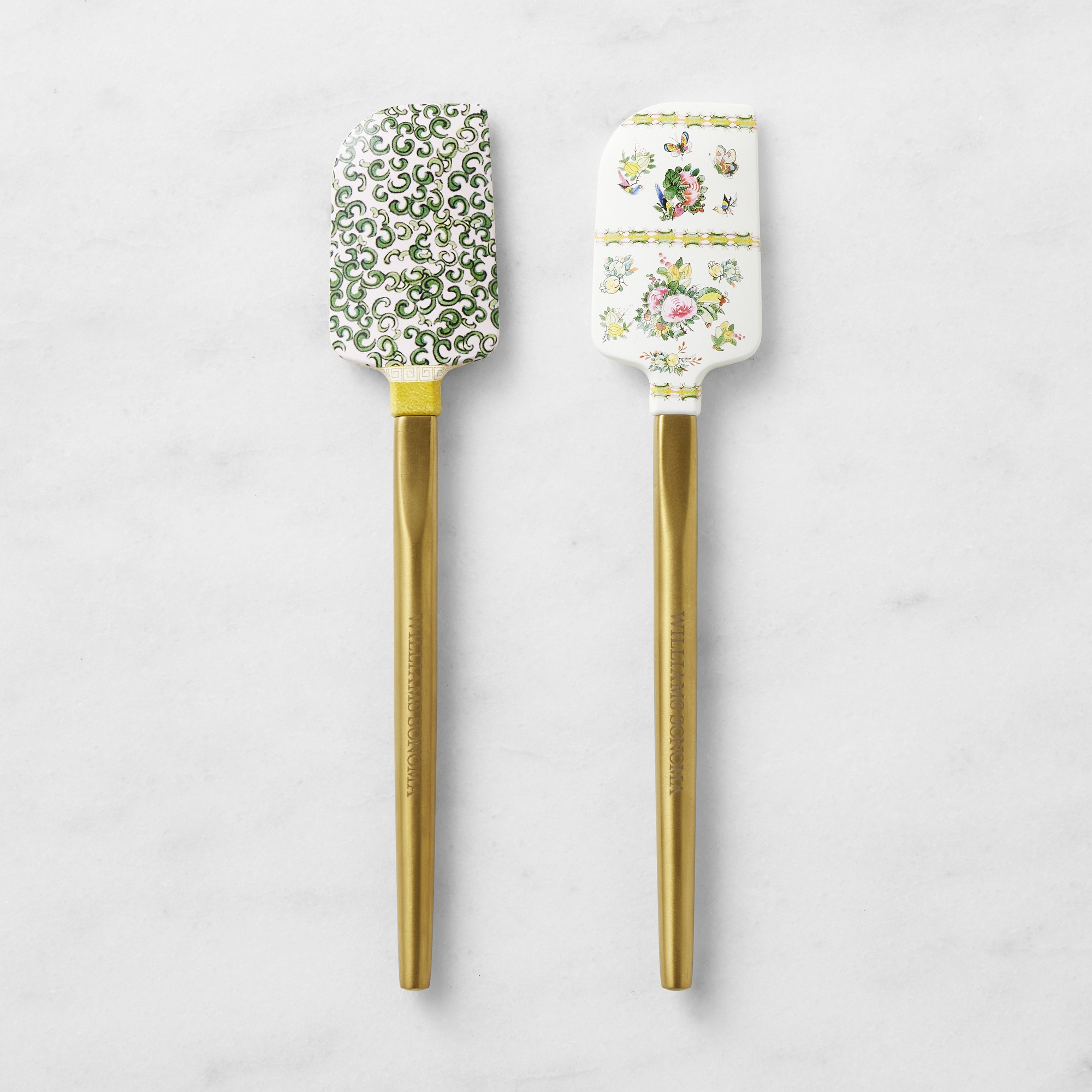 Williams Sonoma Famille Rose Spatulas with Gold Handle