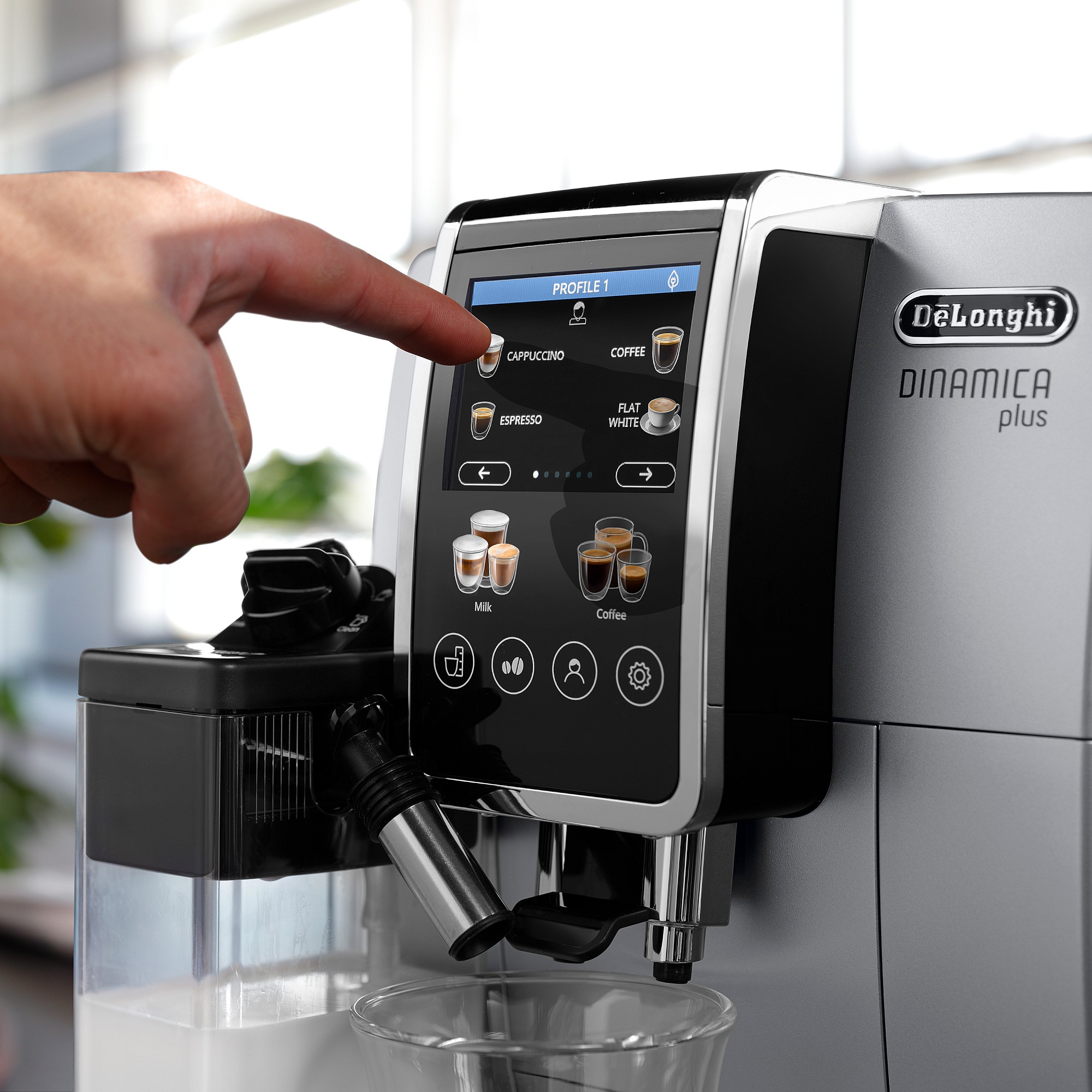 De'Longhi Dinamica Plus Fully Automatic Espresso Machine, Silver
