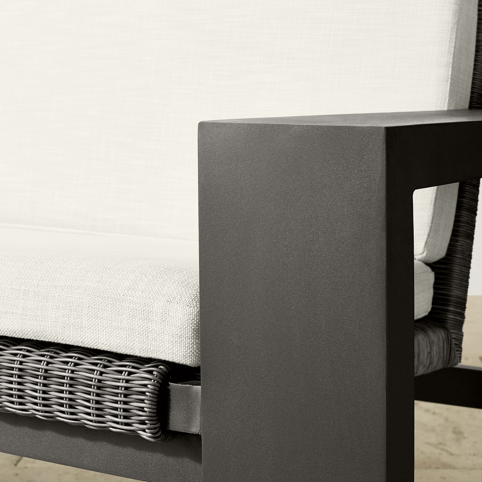 Larnaca Outdoor Slate Grey Metal x All-Weather Weave Sofa (69