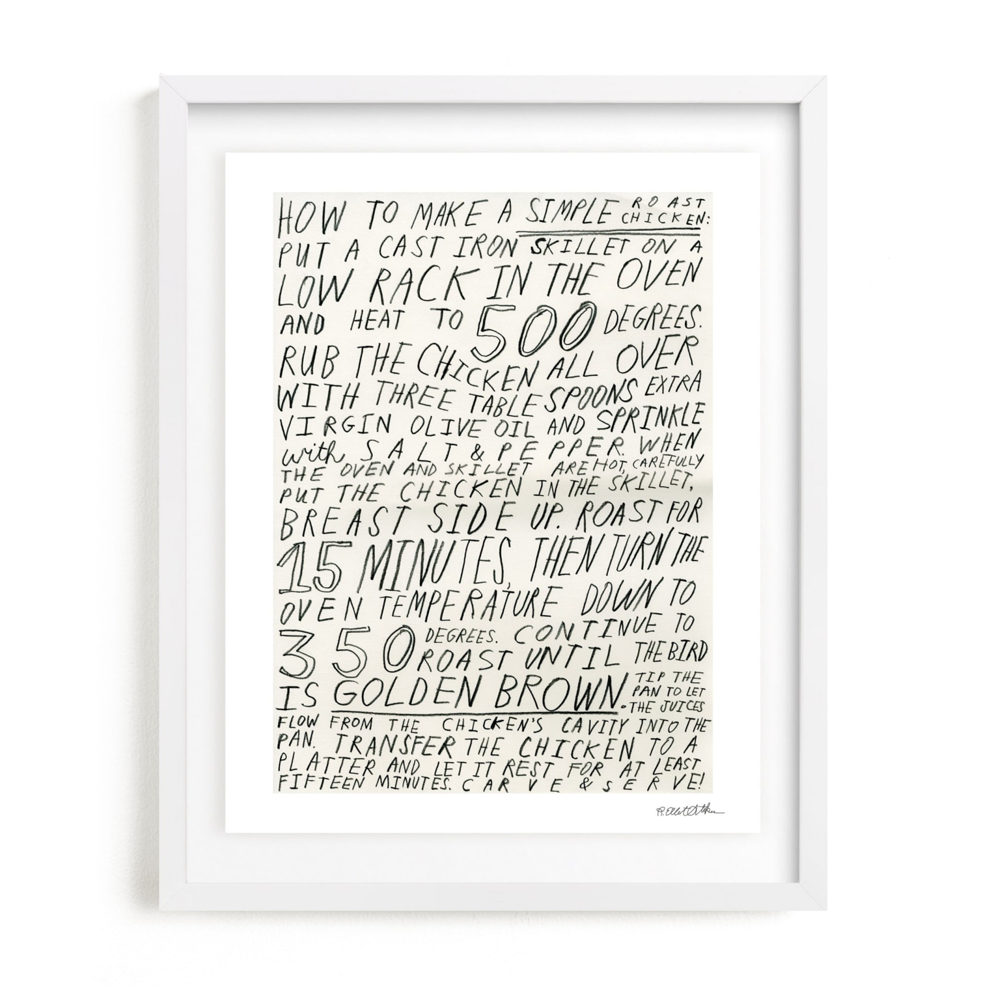 Roast Chicken Limited Edition Kitchen Art by Minted