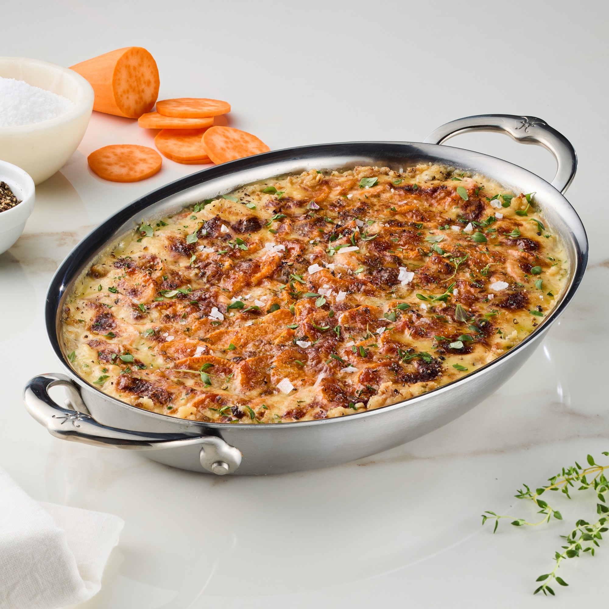 Hestan Provisions Stainless-Steel Oval Gratin Roaster