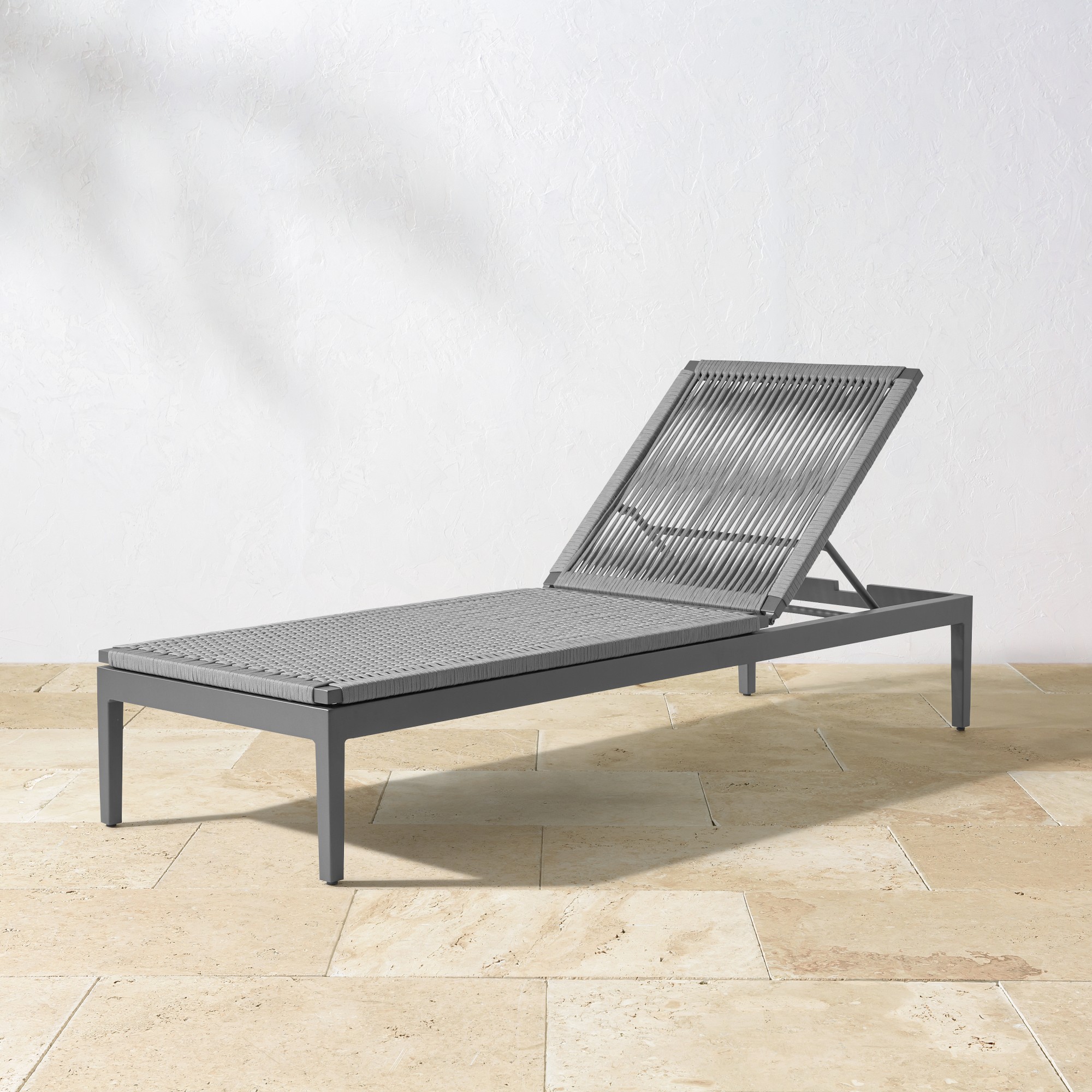 Pasadena Outdoor Metal and Rope Chaise
