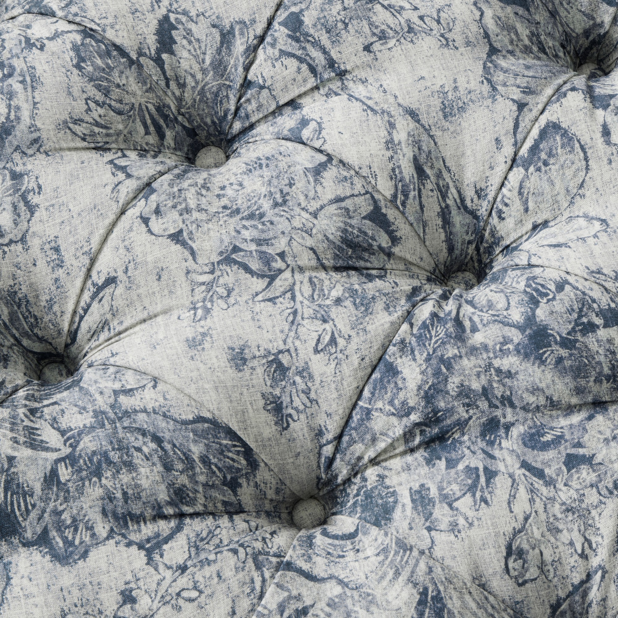 Fairfax Square Ottoman, Turned Leg with Tufted Top (26