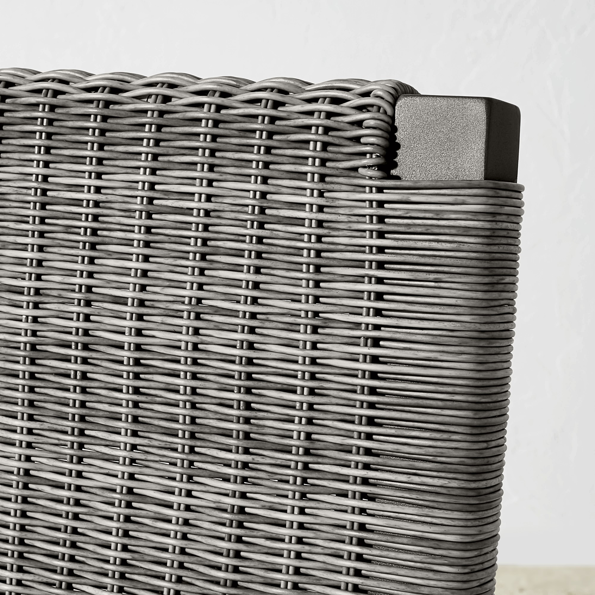 Larnaca Outdoor Slate Grey Metal x All-Weather Weave Dining Side Chair