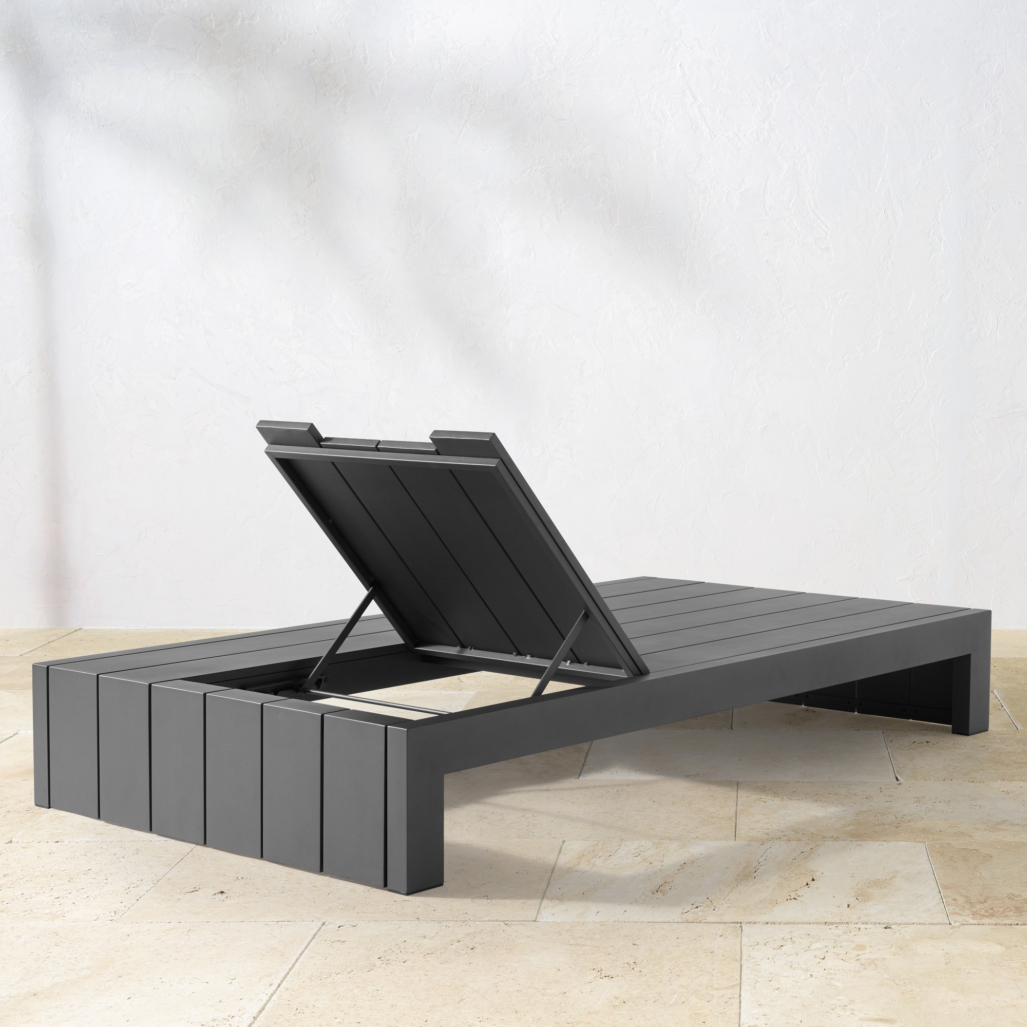 Larnaca Metal Chaise with Built in Table