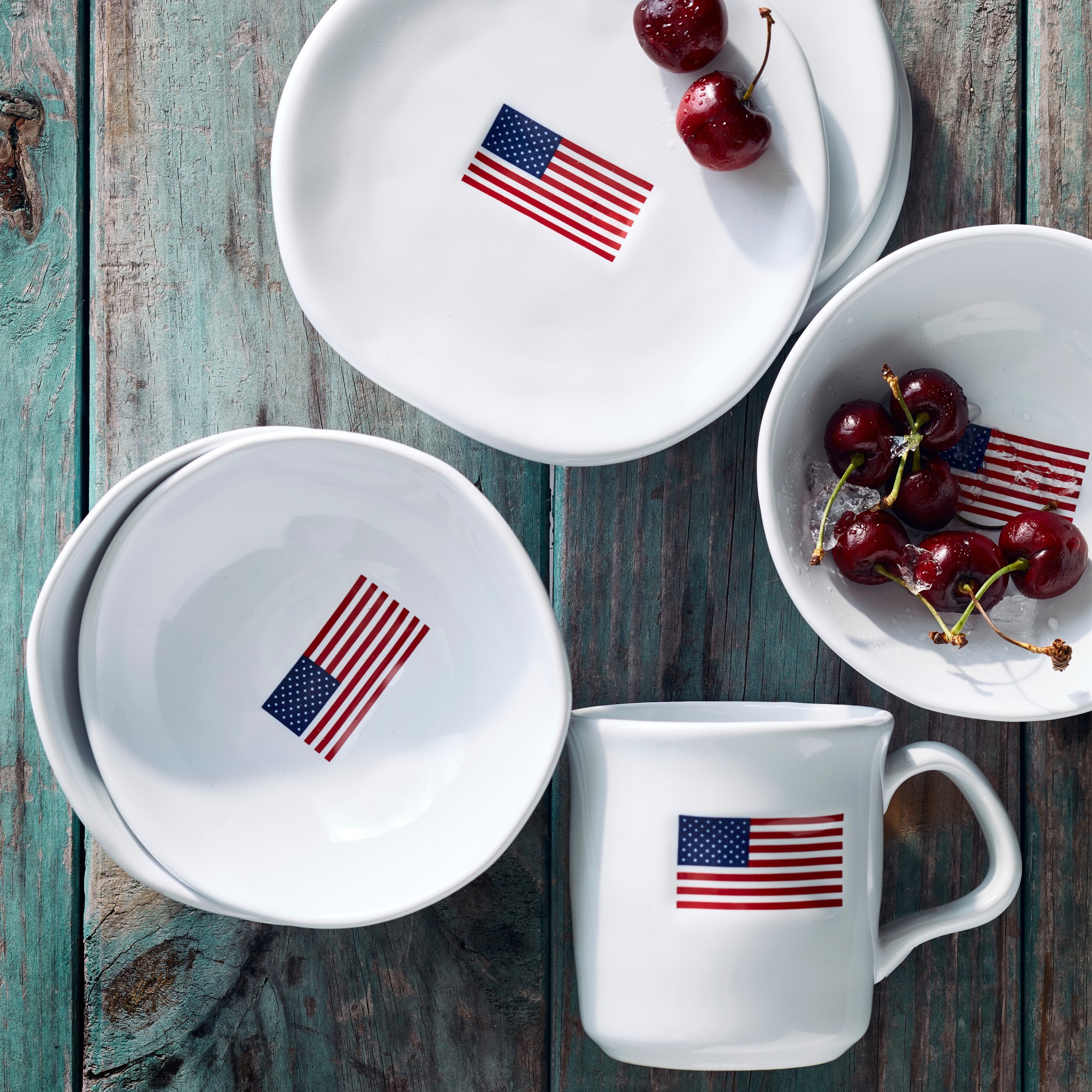 American Flag Appetizer Plates