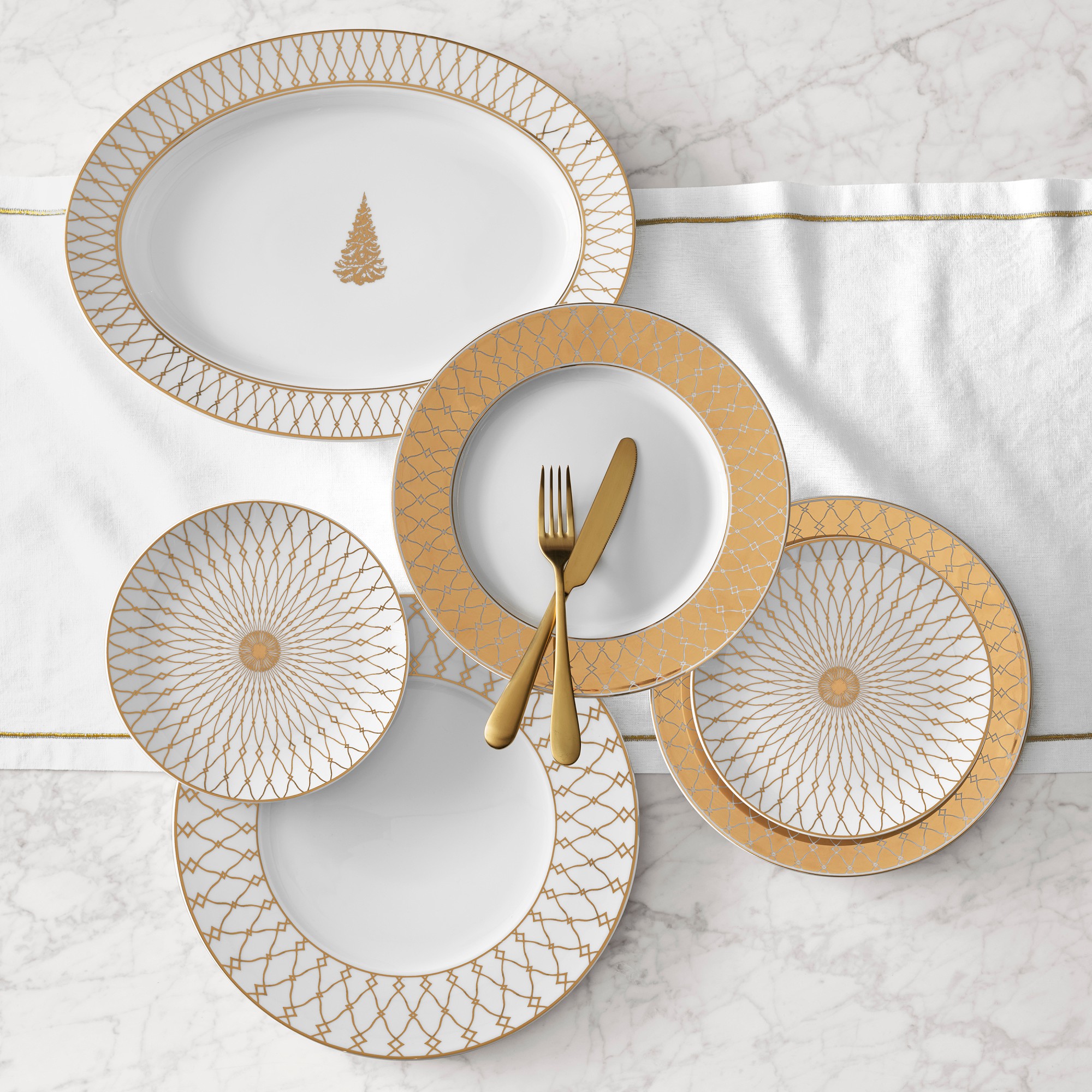 Regency Gold Appetizer Plates, Set of 4