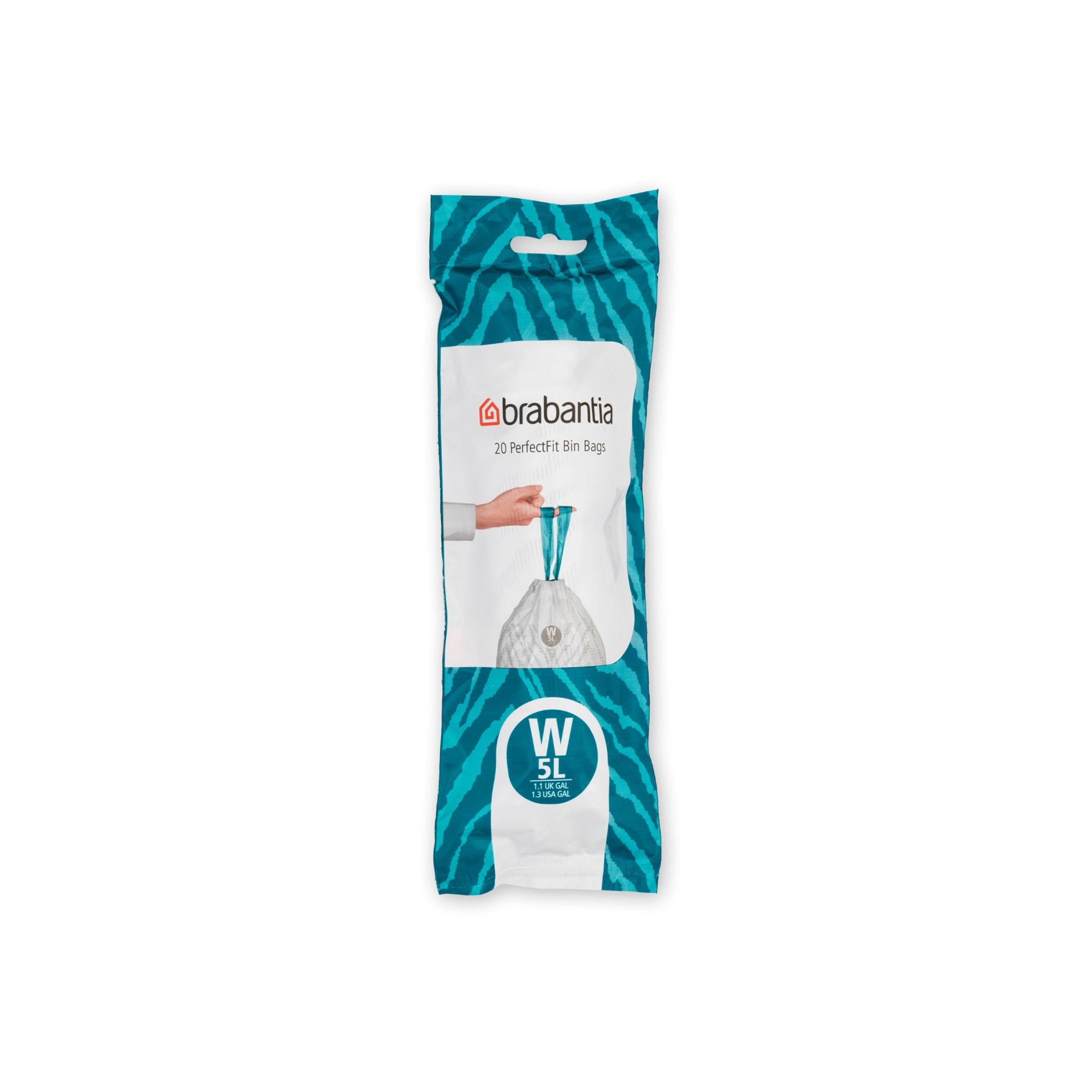 Brabantia PerfectFit Trash Bags, Code W, 1.3 Gallons (5L), 200-Count