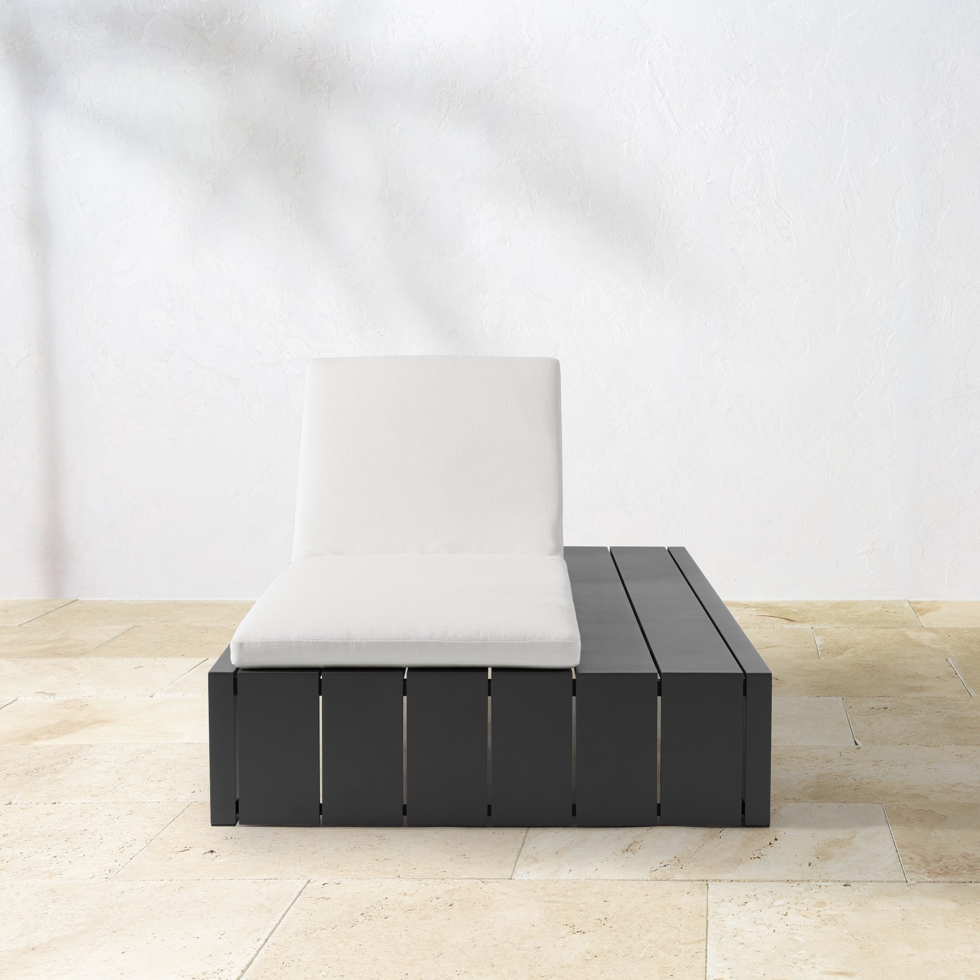 Larnaca Metal Chaise with Built in Table