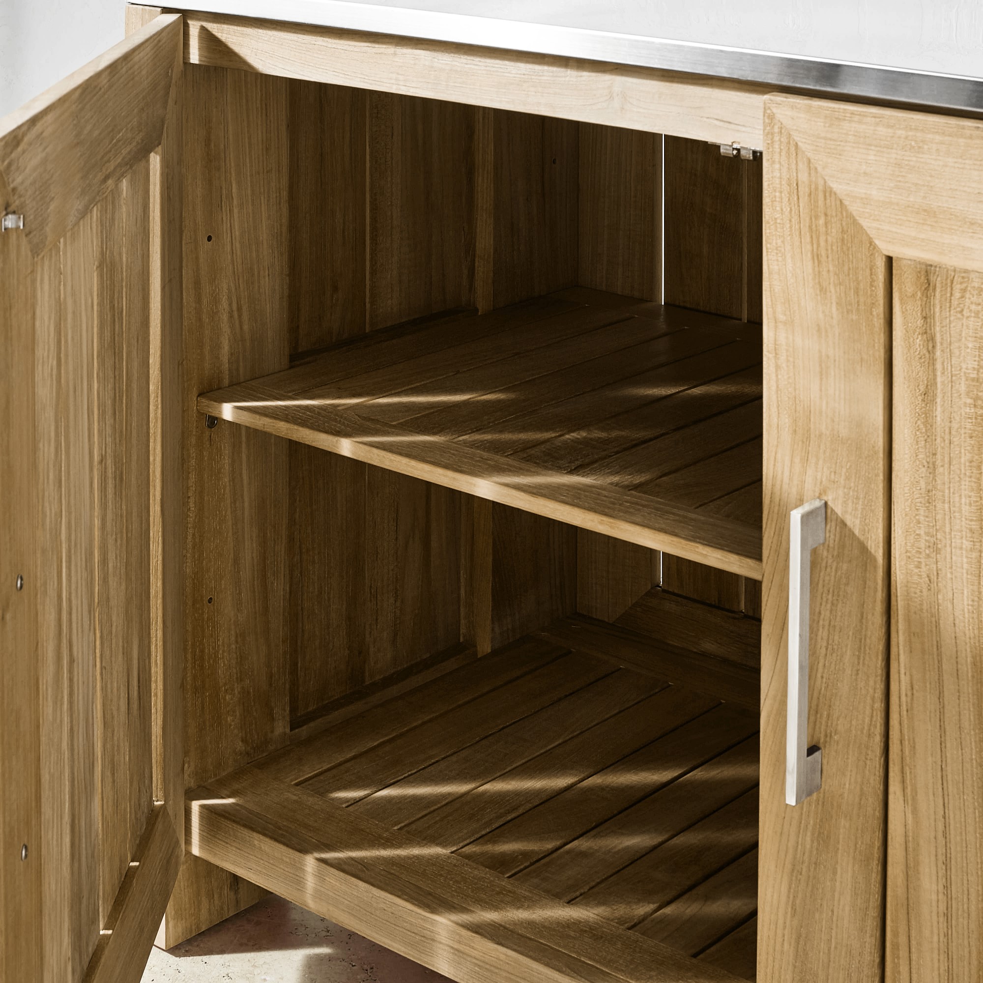 Larnaca Outdoor Teak 2-Door Cabinet (54.5