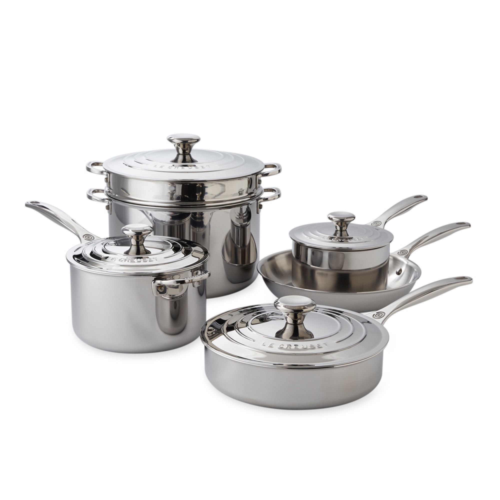 Le Creuset Signature Stainless-Steel 10-Piece Cookware Set