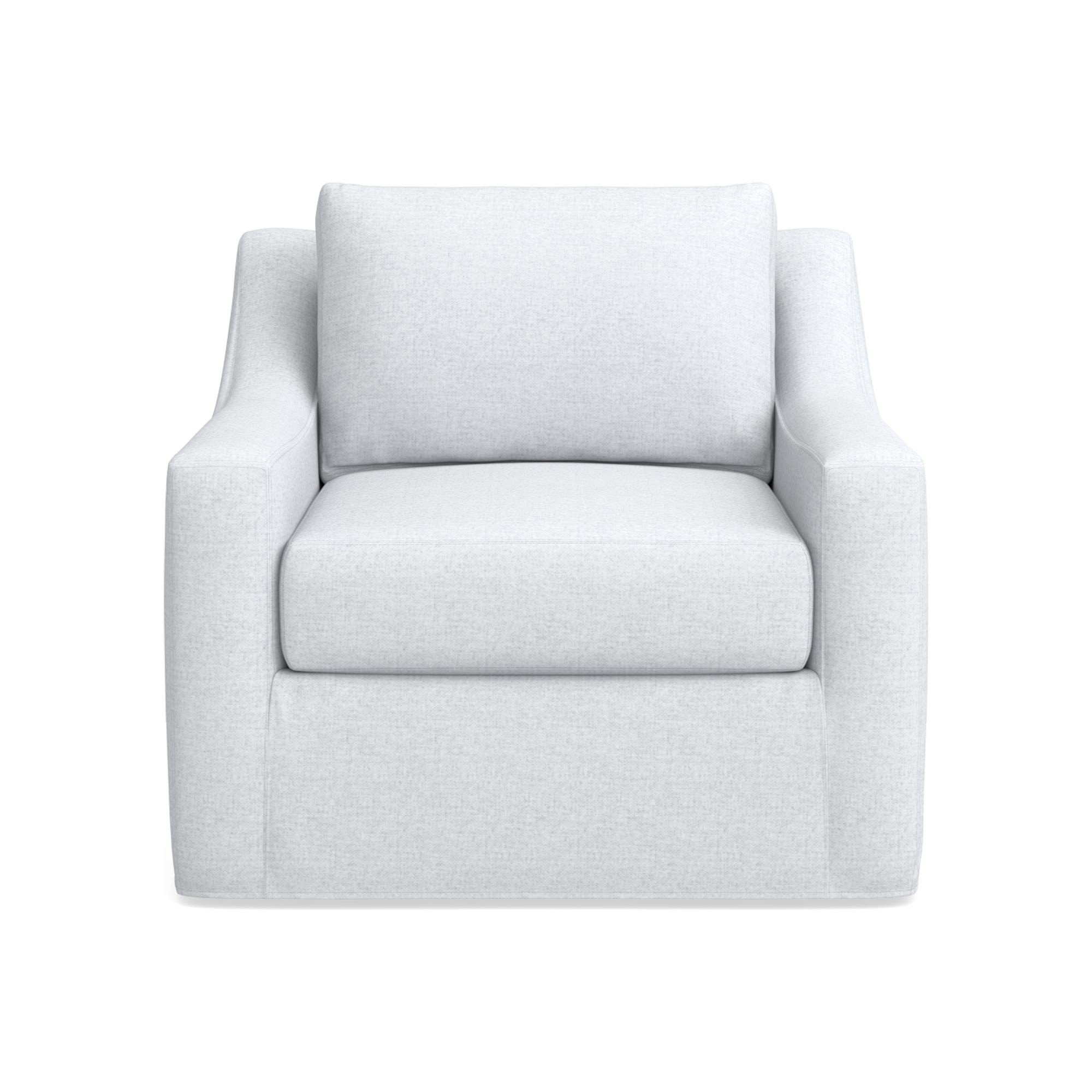 Ghent Slope Arm Slipcovered Swivel Chair