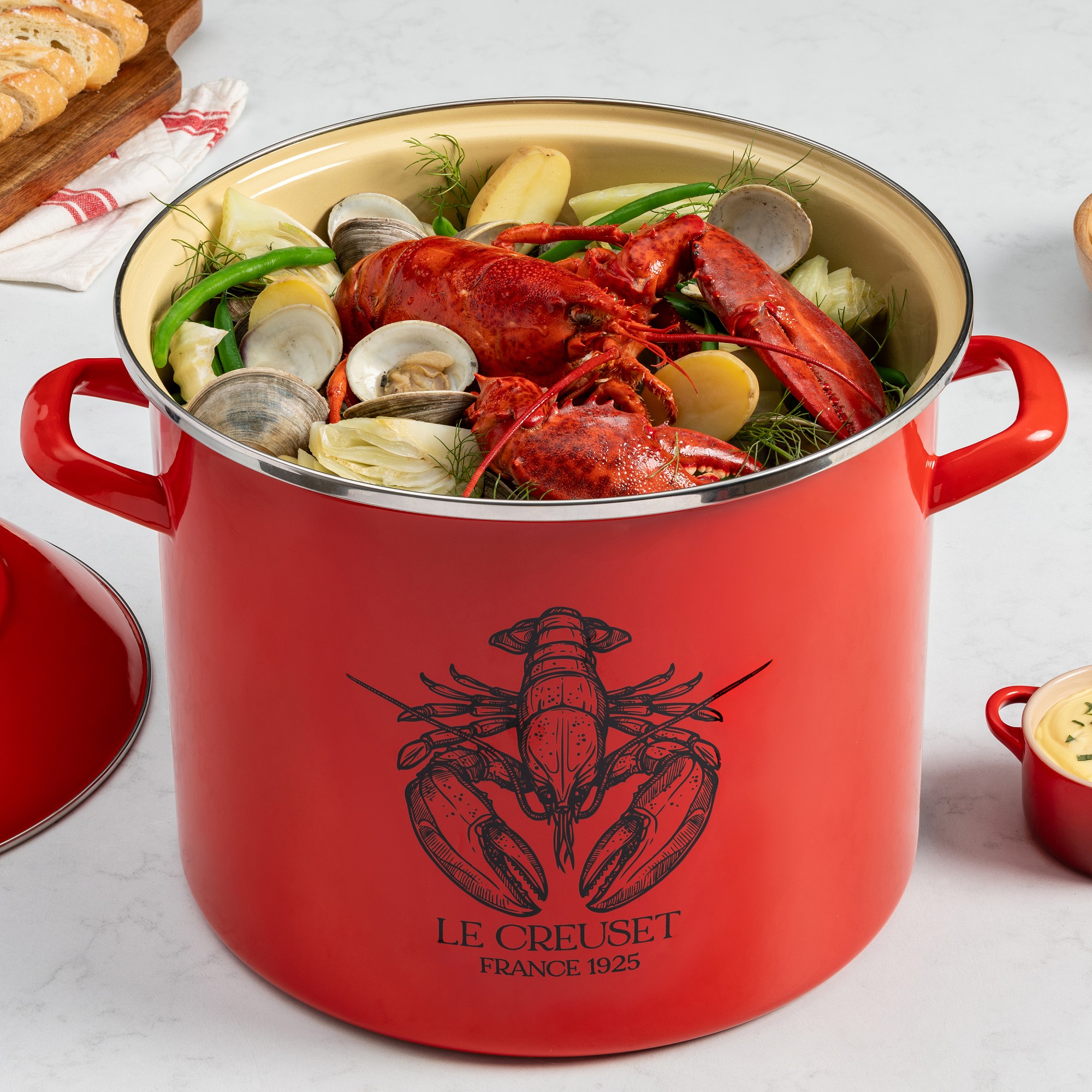 Le Creuset Enameled-Steel Lobster Stock Pot, 20-Qt.