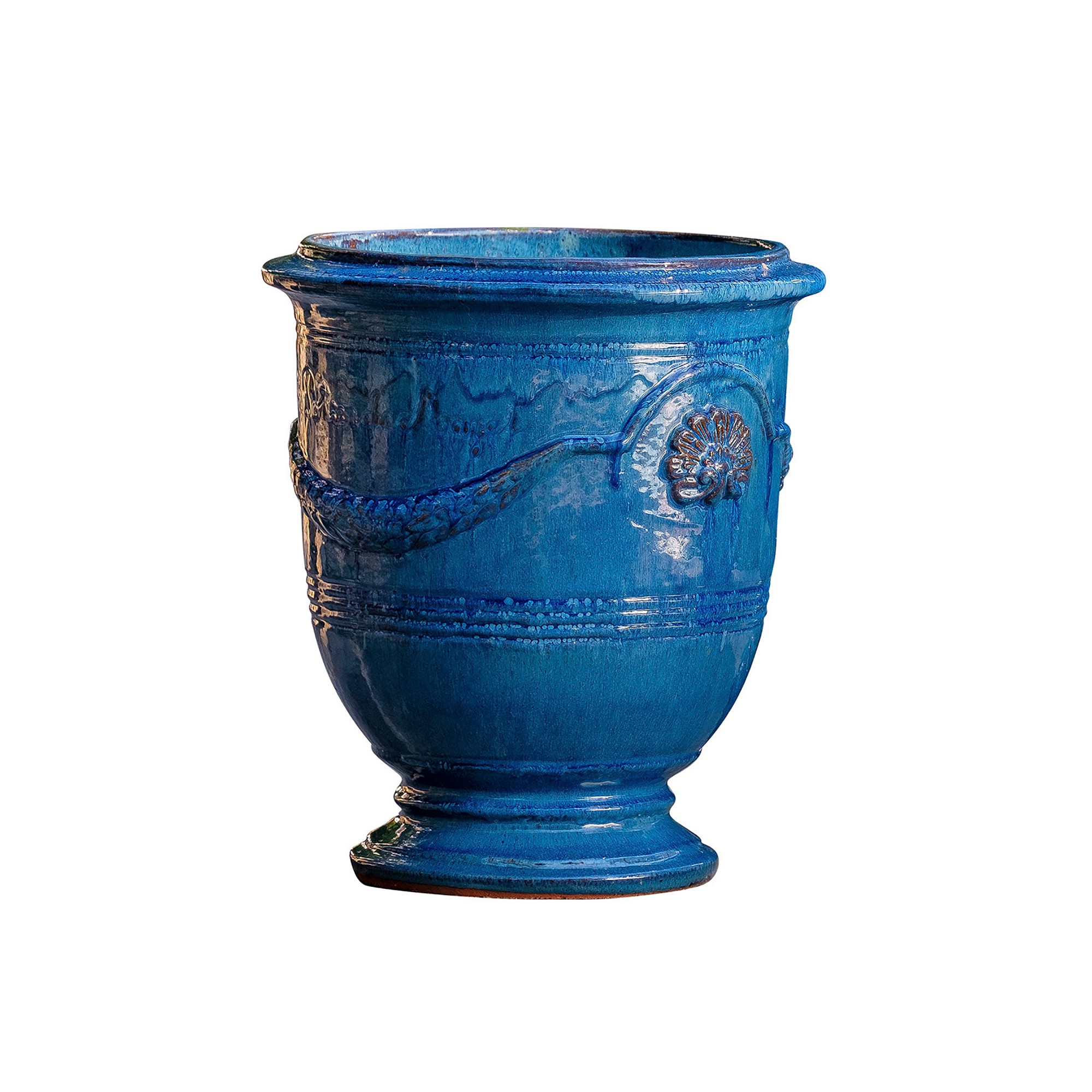 Coquille Anduze Urn in Cerulean