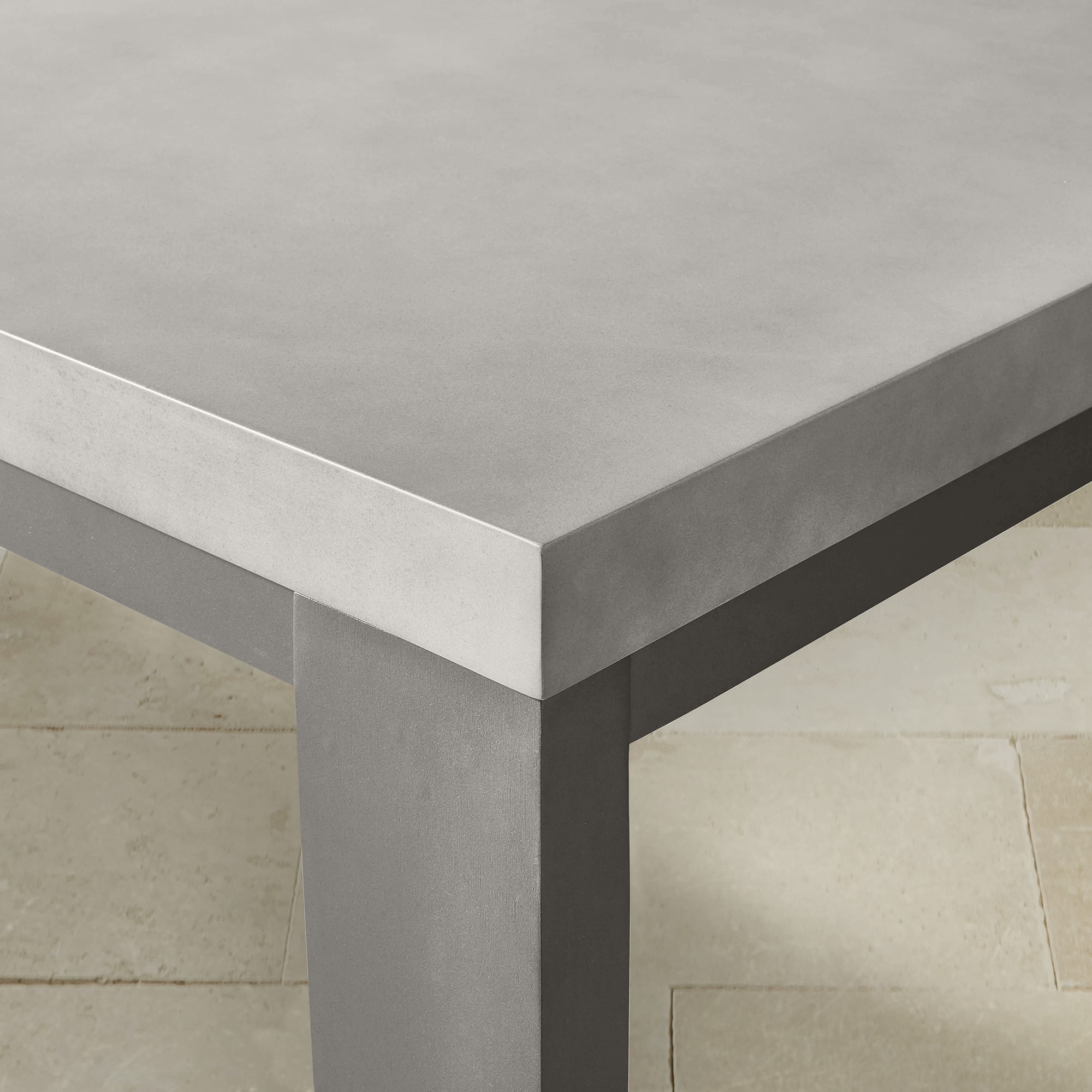 Larnaca Outdoor Slate Grey Metal Fiberstone Dining Table (96