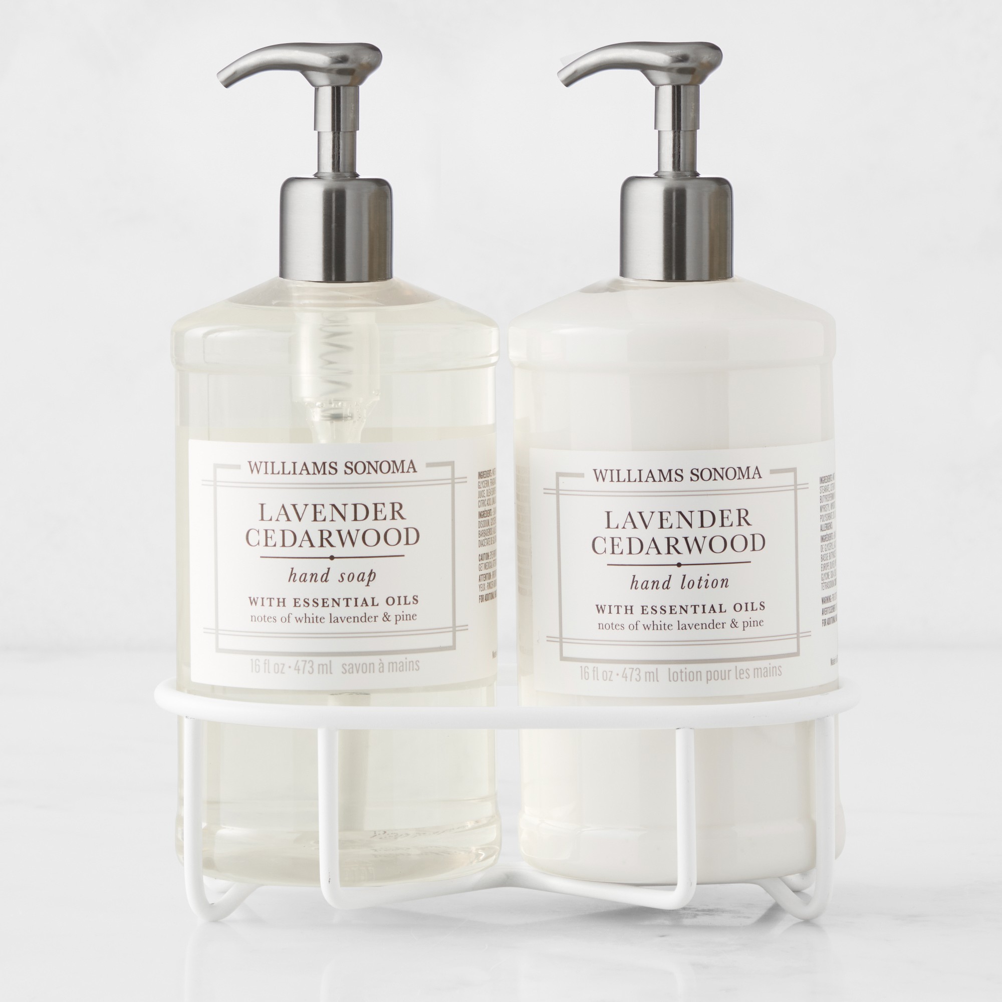 Williams Sonoma Lavender Cedarwood Hand Soap & Lotion 3-Piece Set