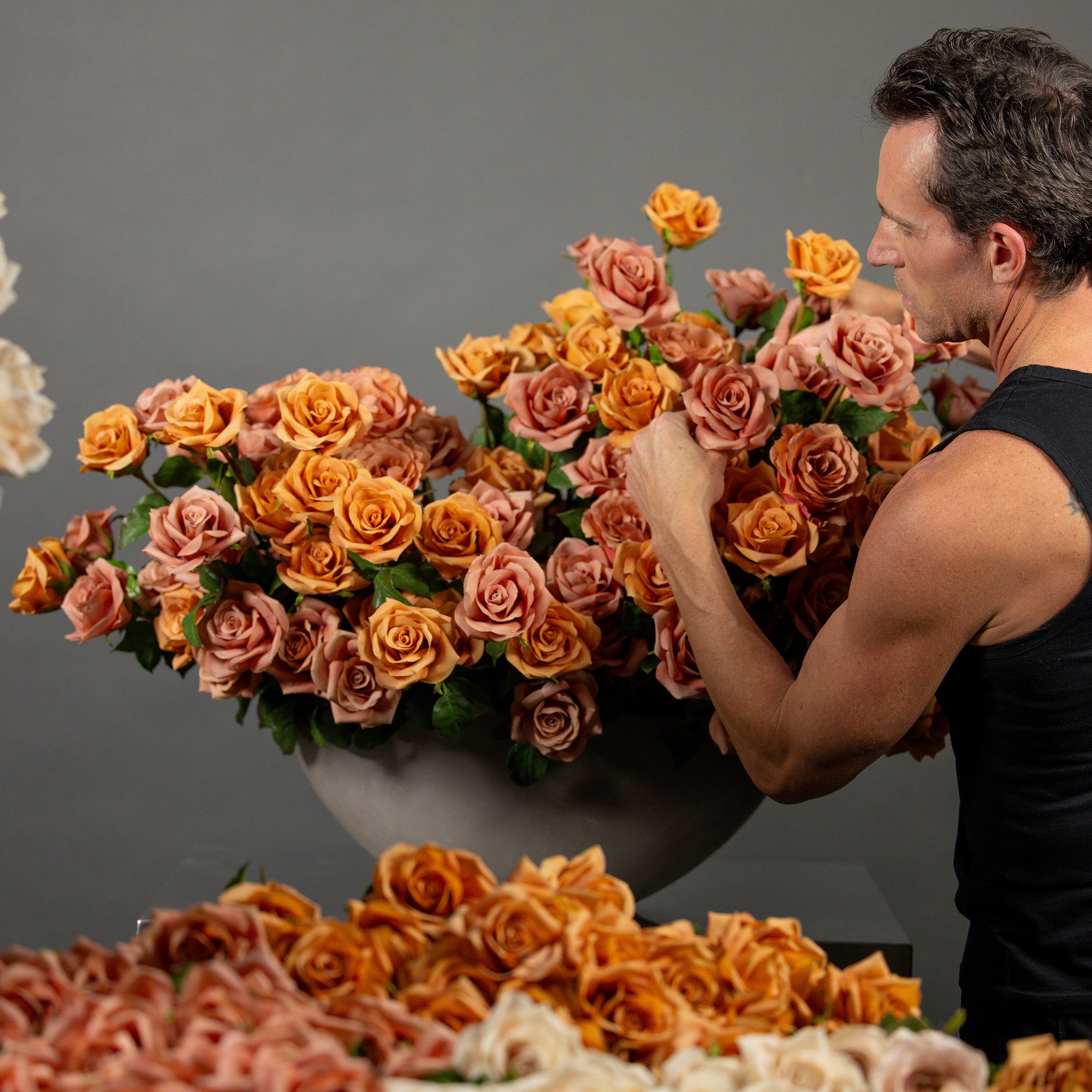 Jeff Leatham x Williams Sonoma Real Touch Faux Toffee Rose Stems, Set of 12