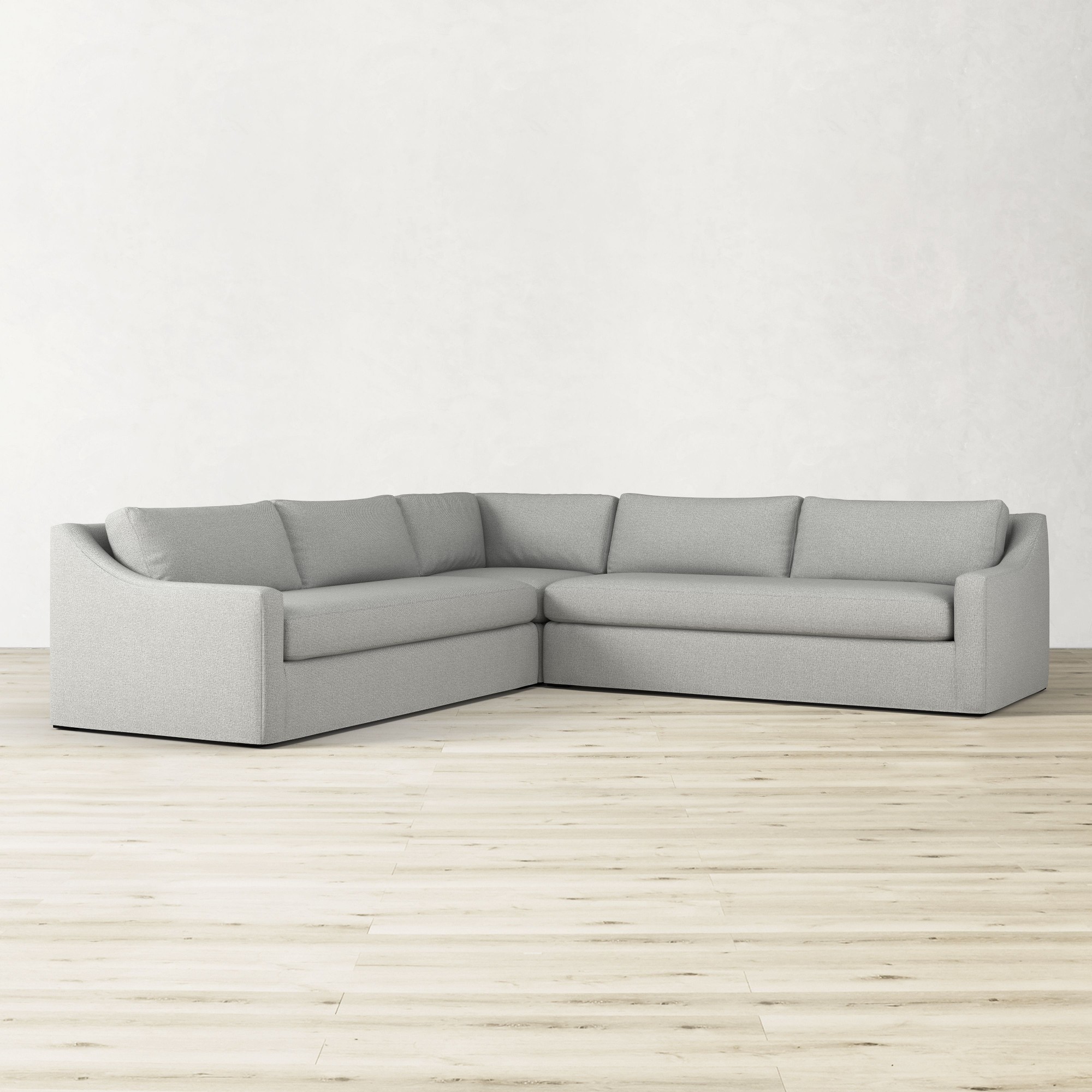 Ghent Slope Arm Slipcovered 3-Piece L-Shape Sofa (43