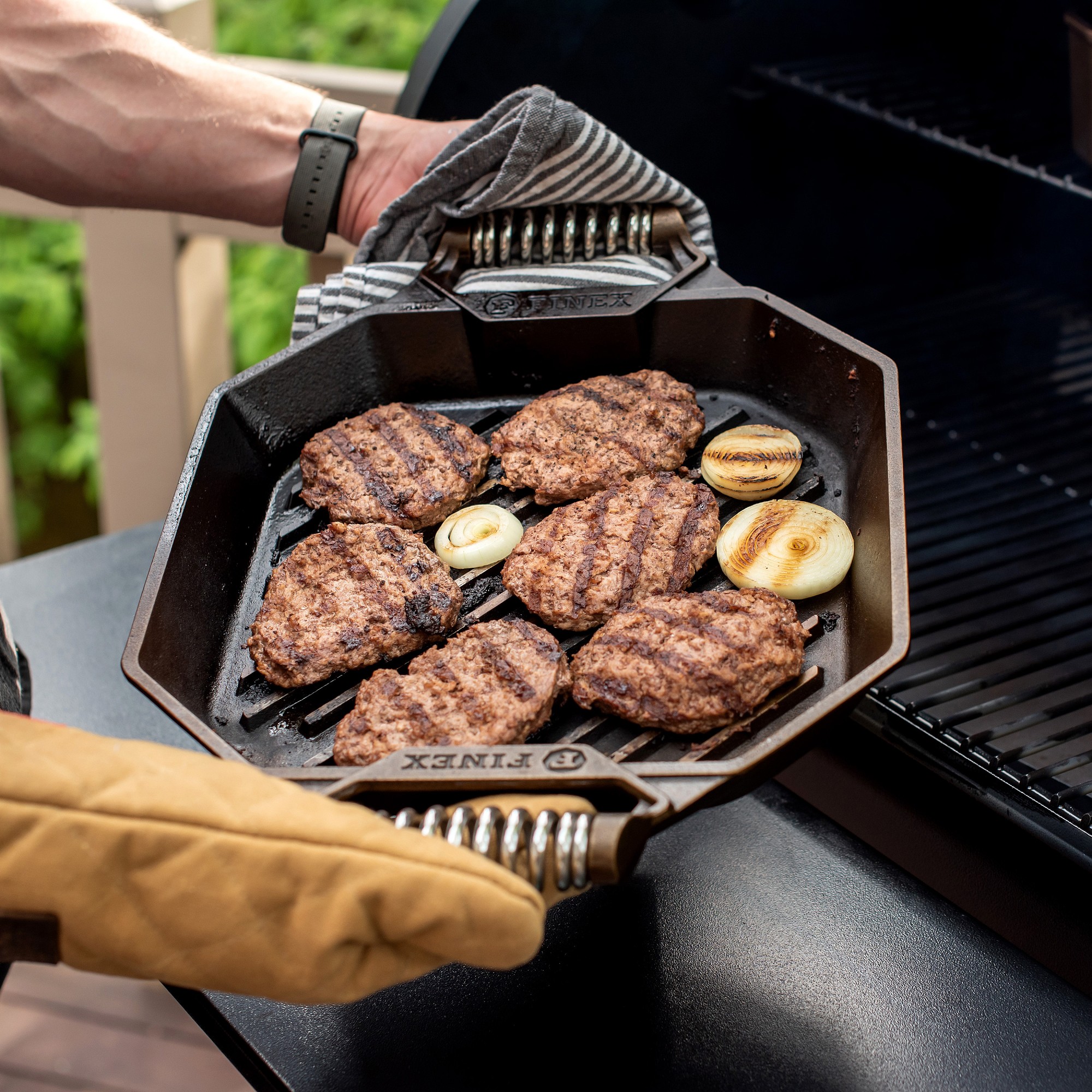 FINEX Seasoned Cast Iron Double-Handled Grill Pan, 12