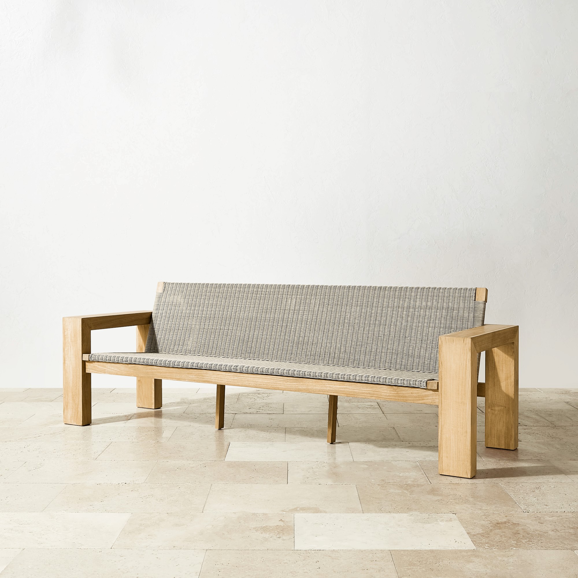 Larnaca Outdoor Teak x All-Weather Weave Sofa (68