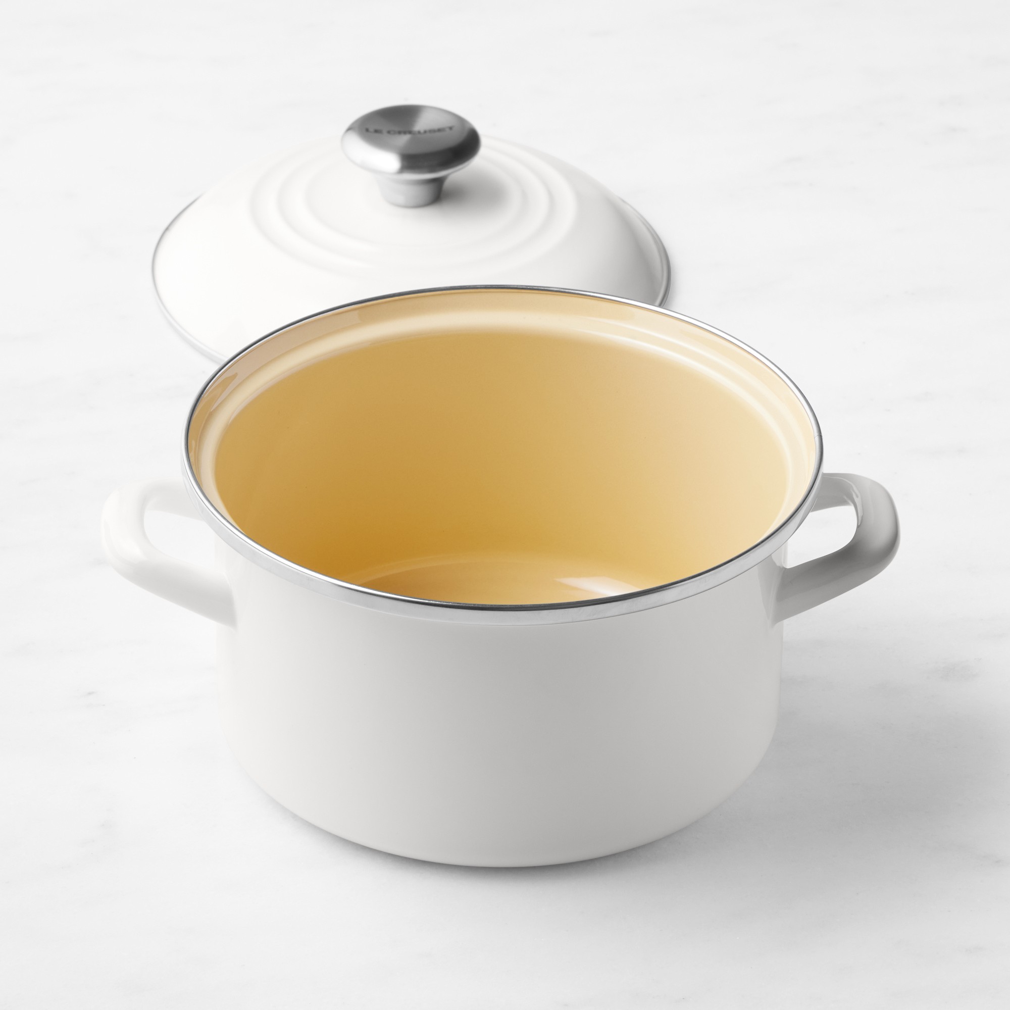 Le Creuset Enameled-Steel Stock Pot with Stainless-Steel Knob