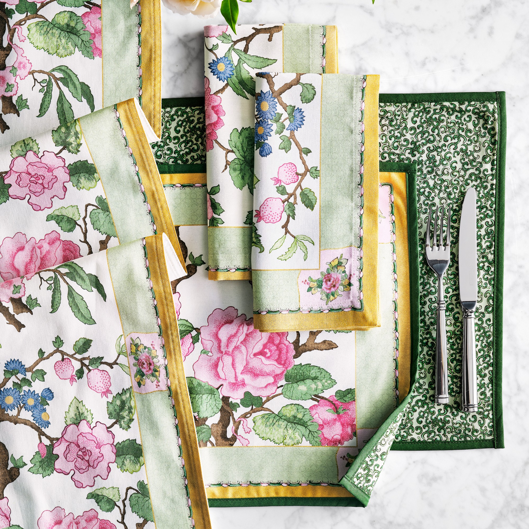 Canton Rose Floral Table Runner