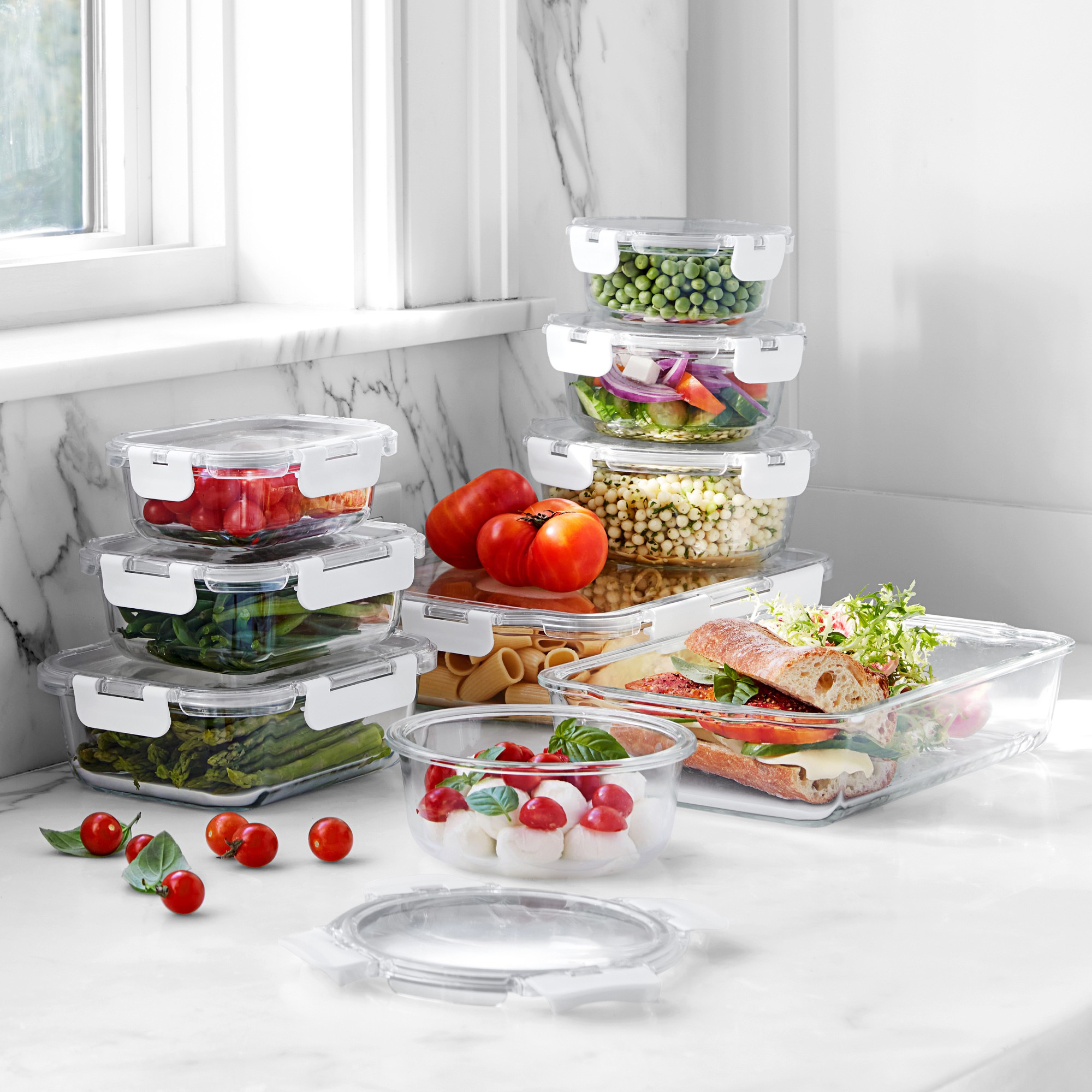Hold Everything Rectangular Glass Food Storage Containers, 6-Piece Set