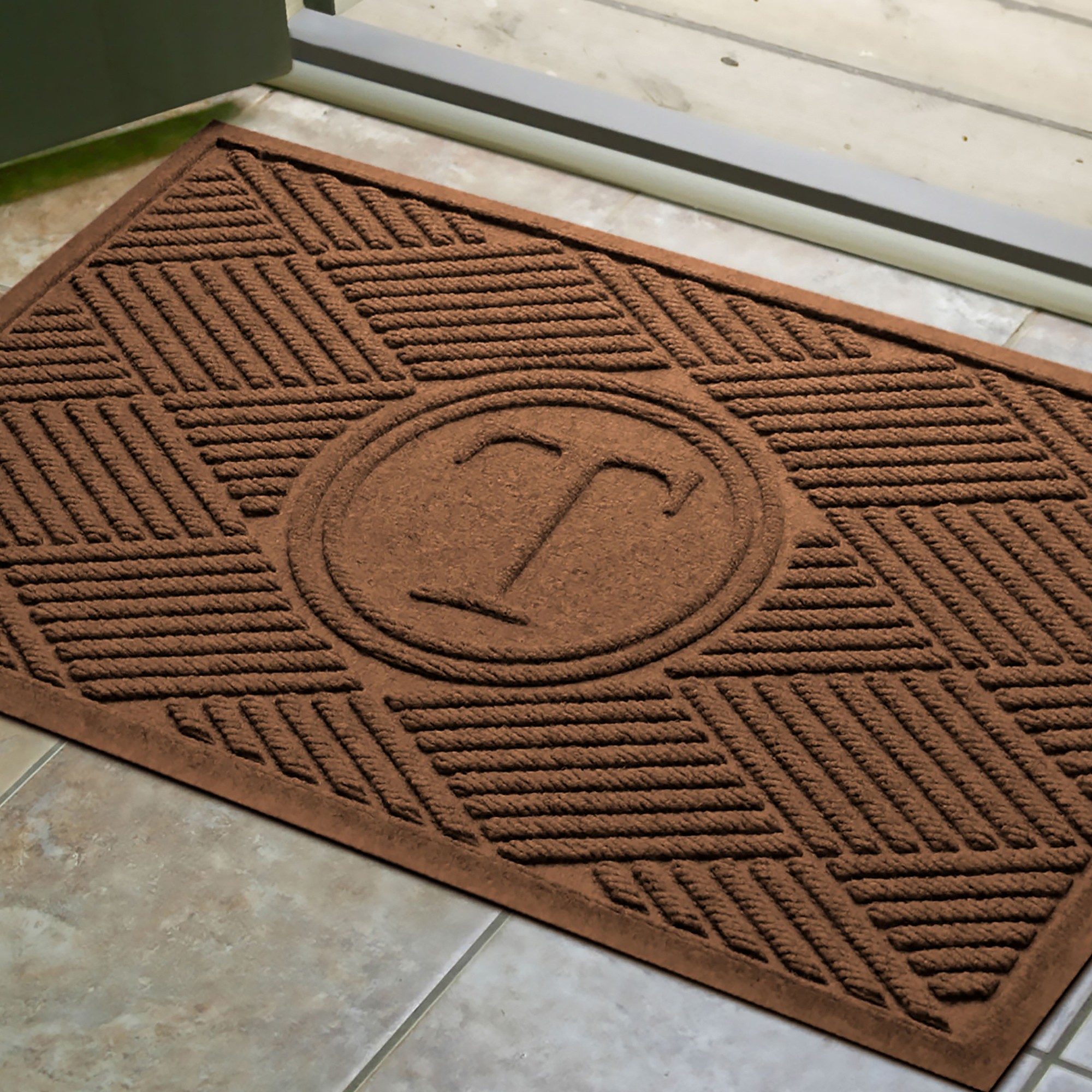 Waterhog Diamonds Commercial Grade Indoor/Outdoor Monogram Doormat, 2' X 3'