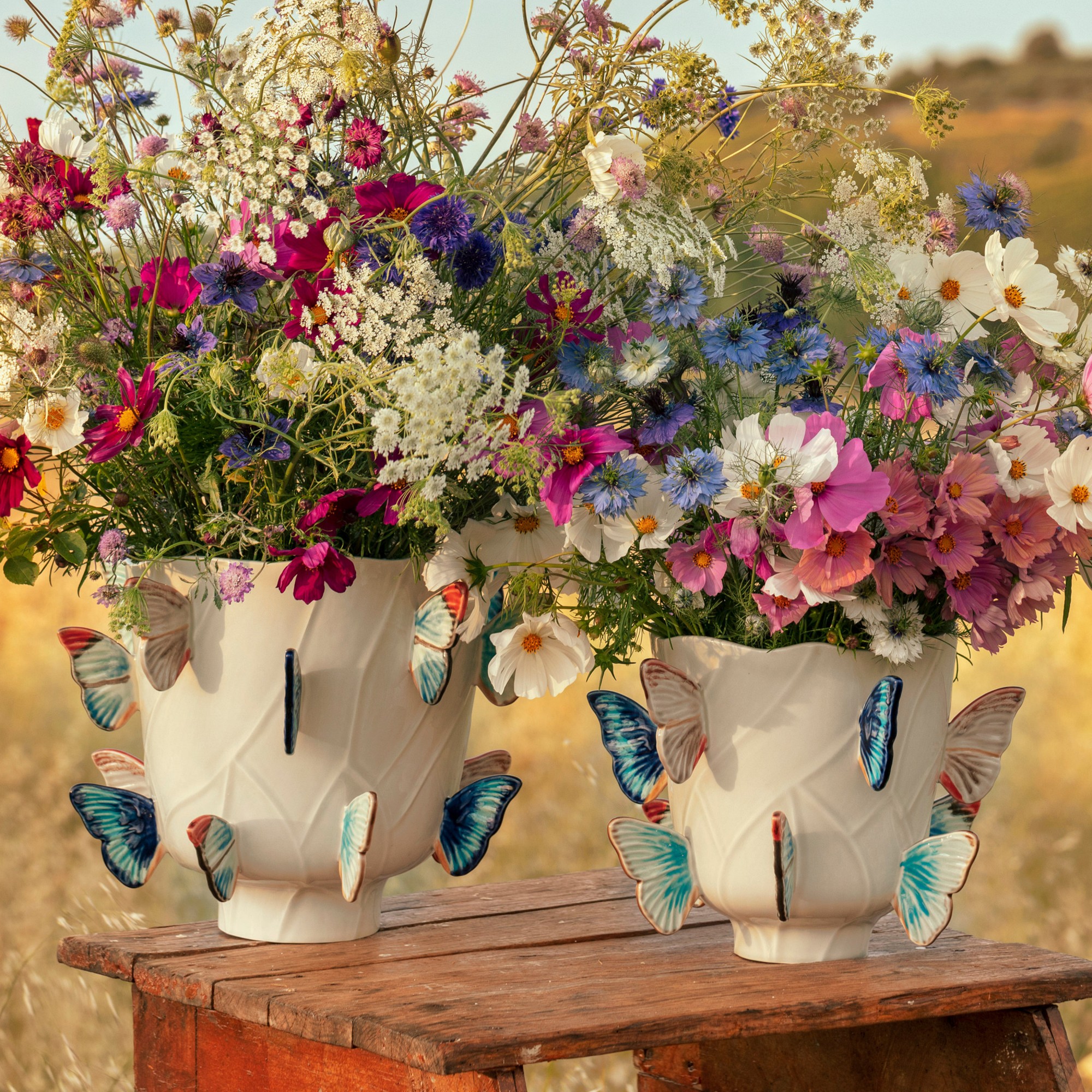 Bordallo Pinheiro Cloudy Butterflies Vase By Claudia Schiffer