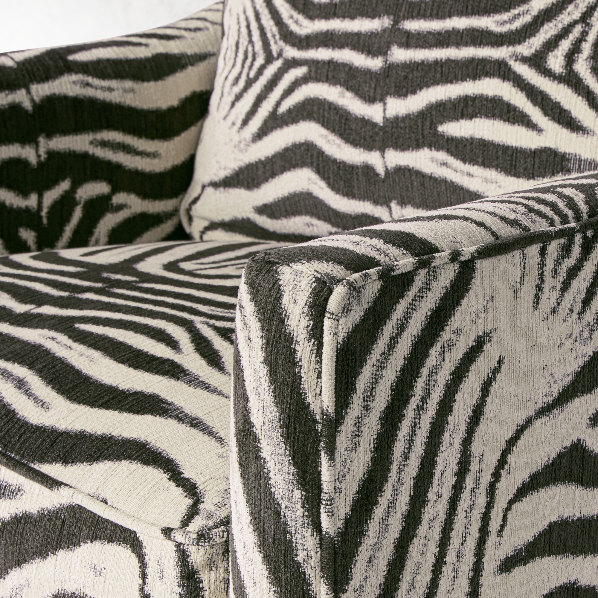 Zebra Upholstered Swivel Chair