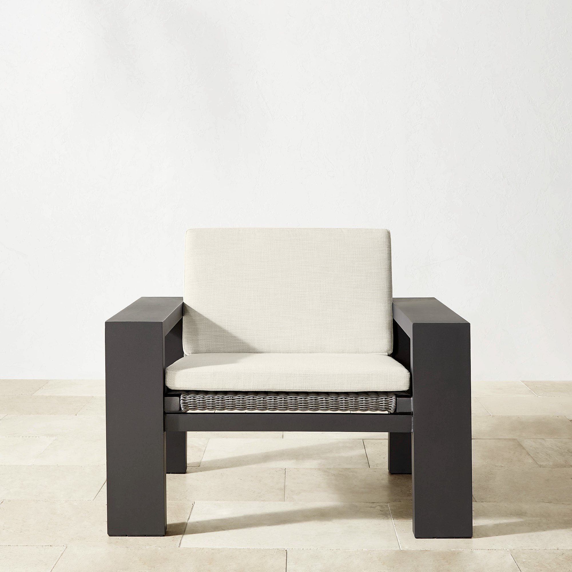 Larnaca Outdoor Slate Grey Metal x All-Weather Weave Club Chair