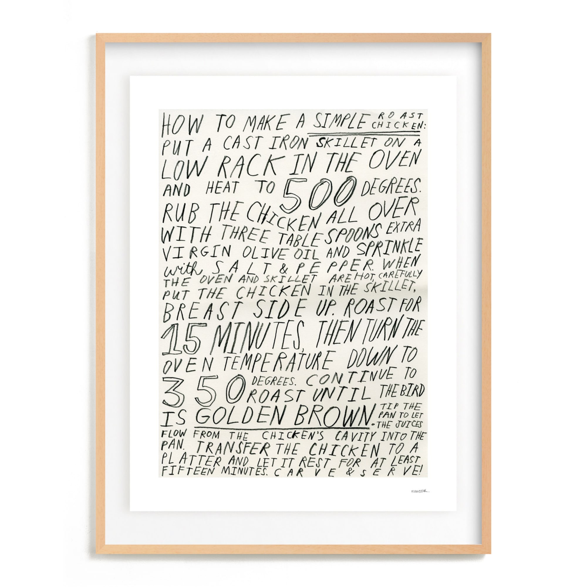 Roast Chicken Limited Edition Kitchen Art by Minted