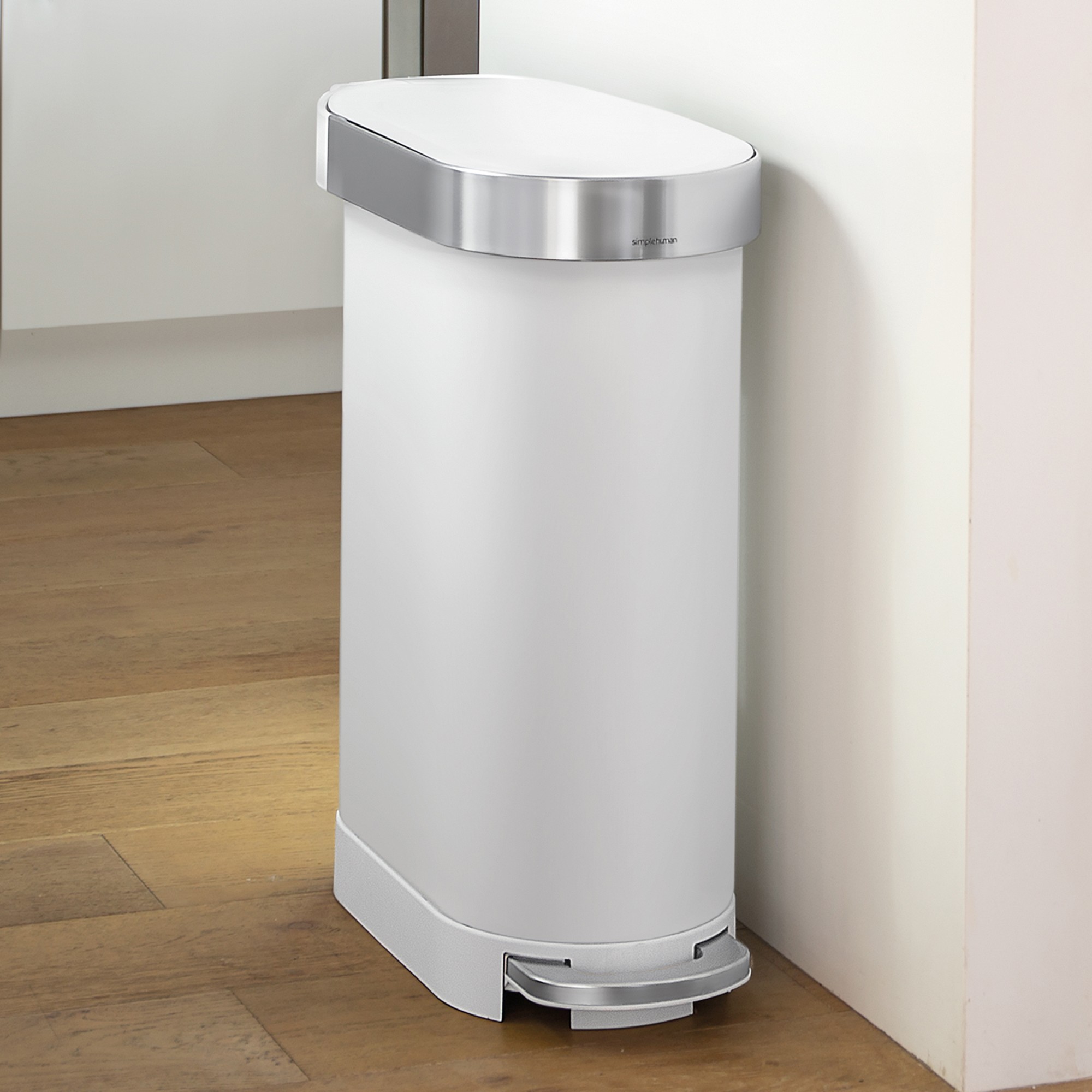simplehuman™ 45-Liter Slim Hands-Free Kitchen Step Trash Can with Liner Rim