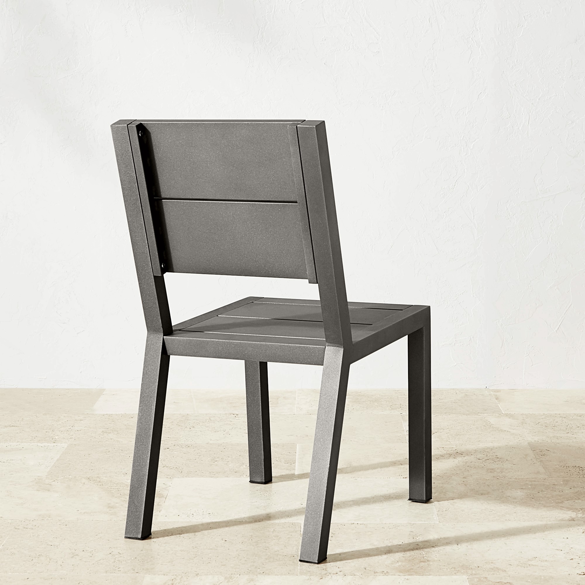 Larnaca Outdoor Slate Grey Metal Dining Side Chair