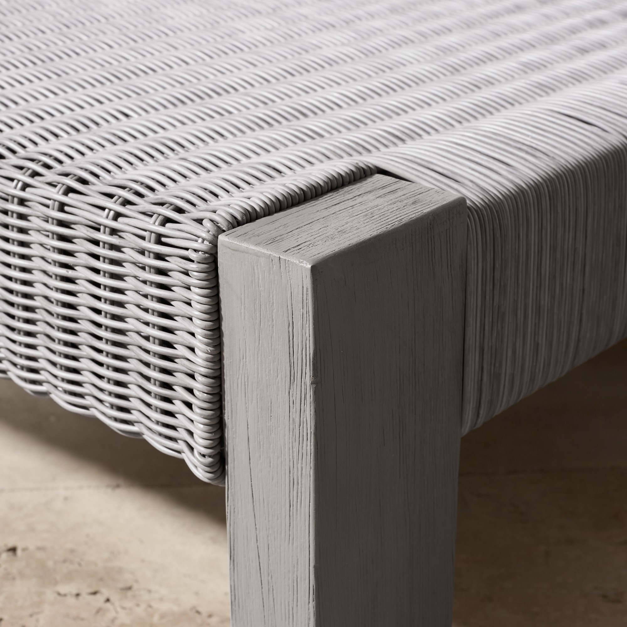 Larnaca Outdoor Grey Teak x All-Weather Weave Chaise