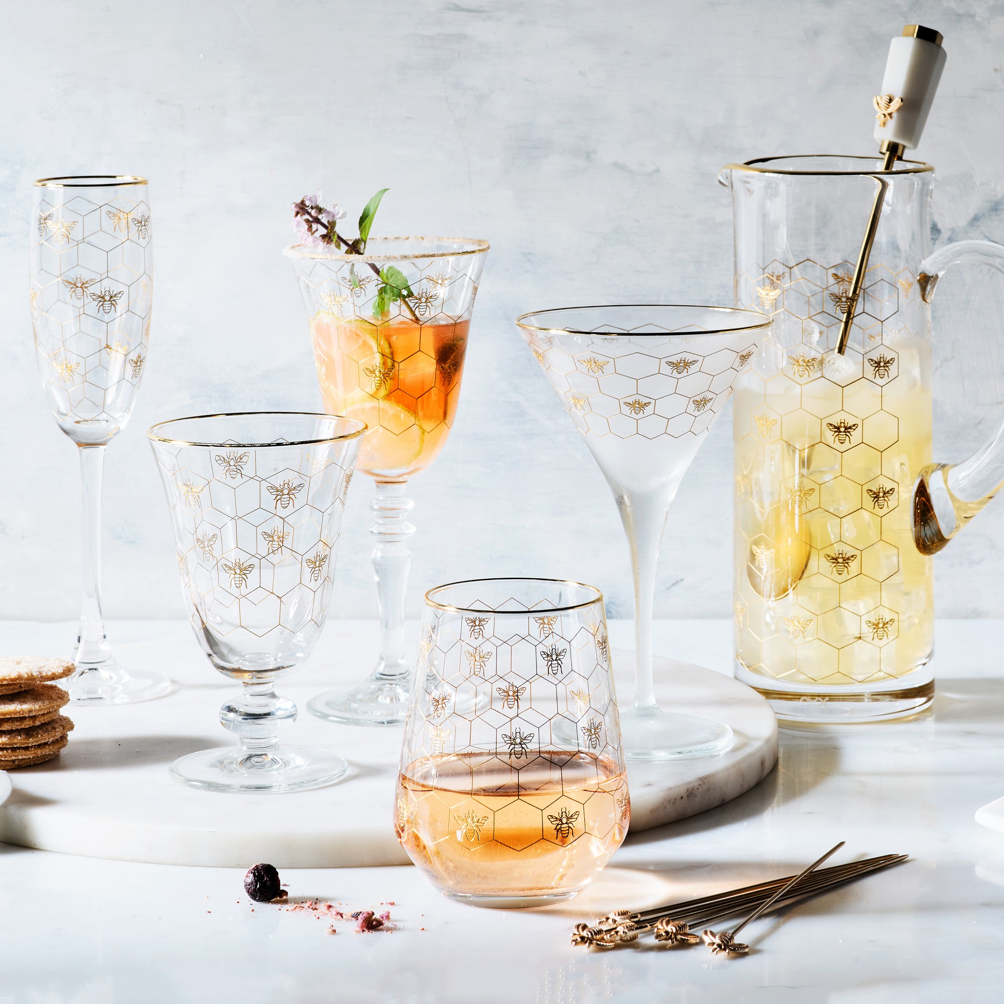 Honeycomb Stemless Wine Glasses