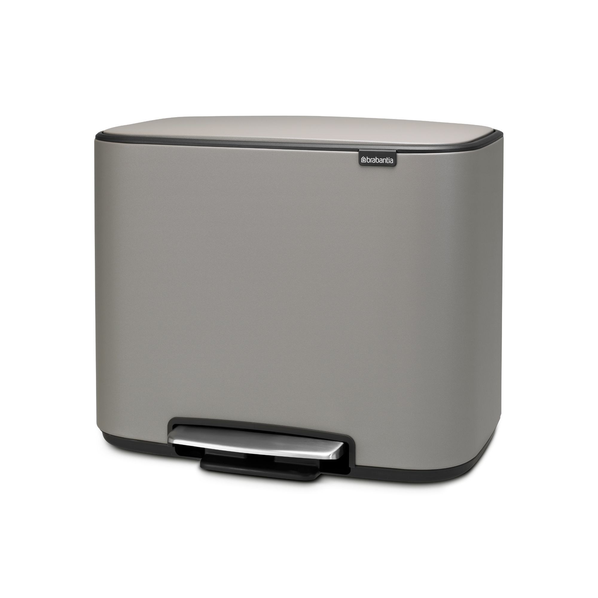 Brabantia Bo Step On Dual Compartment Recycling Trash Can, 3 + 6 Gallon