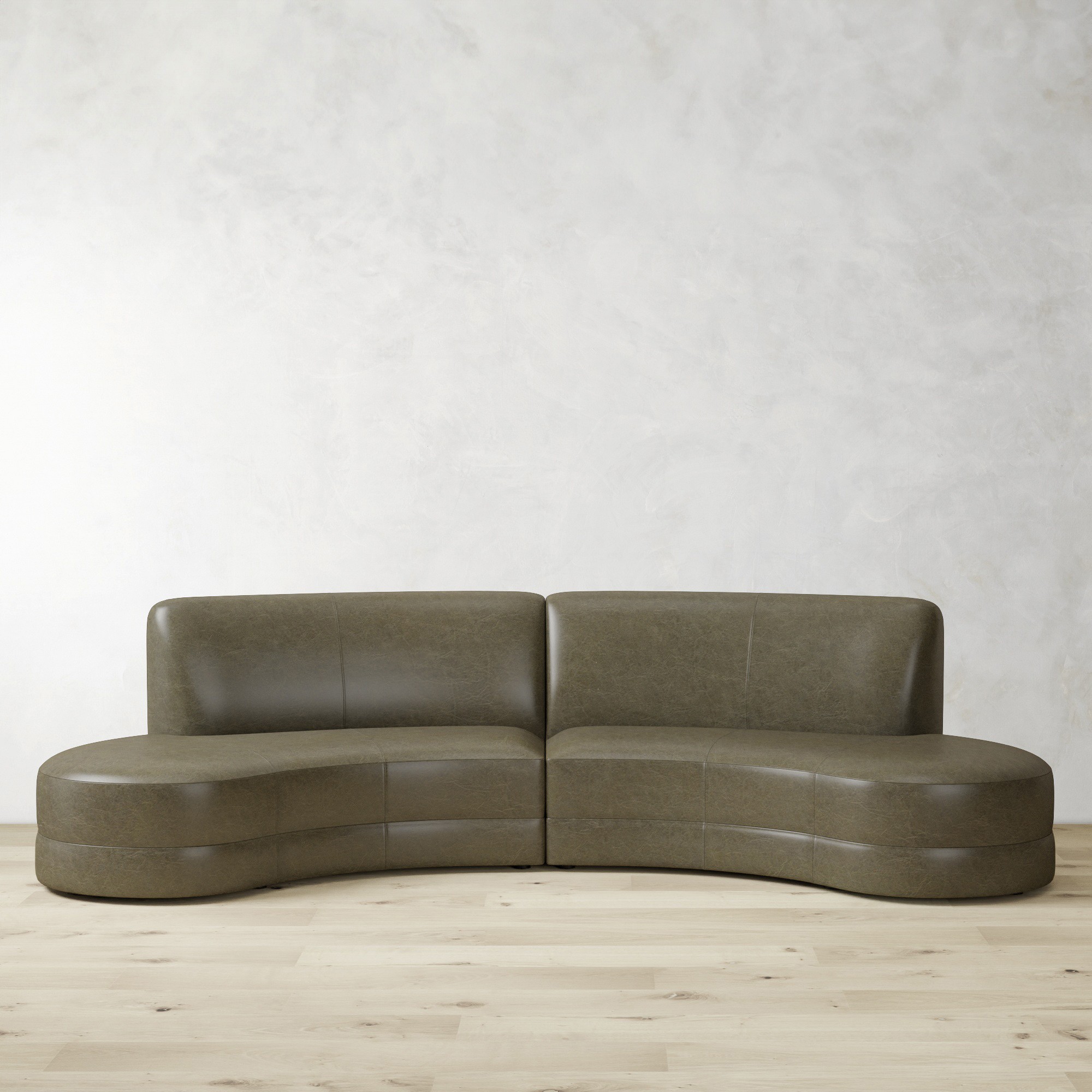 Capri 2-Piece Bumper Armless Sectional (132