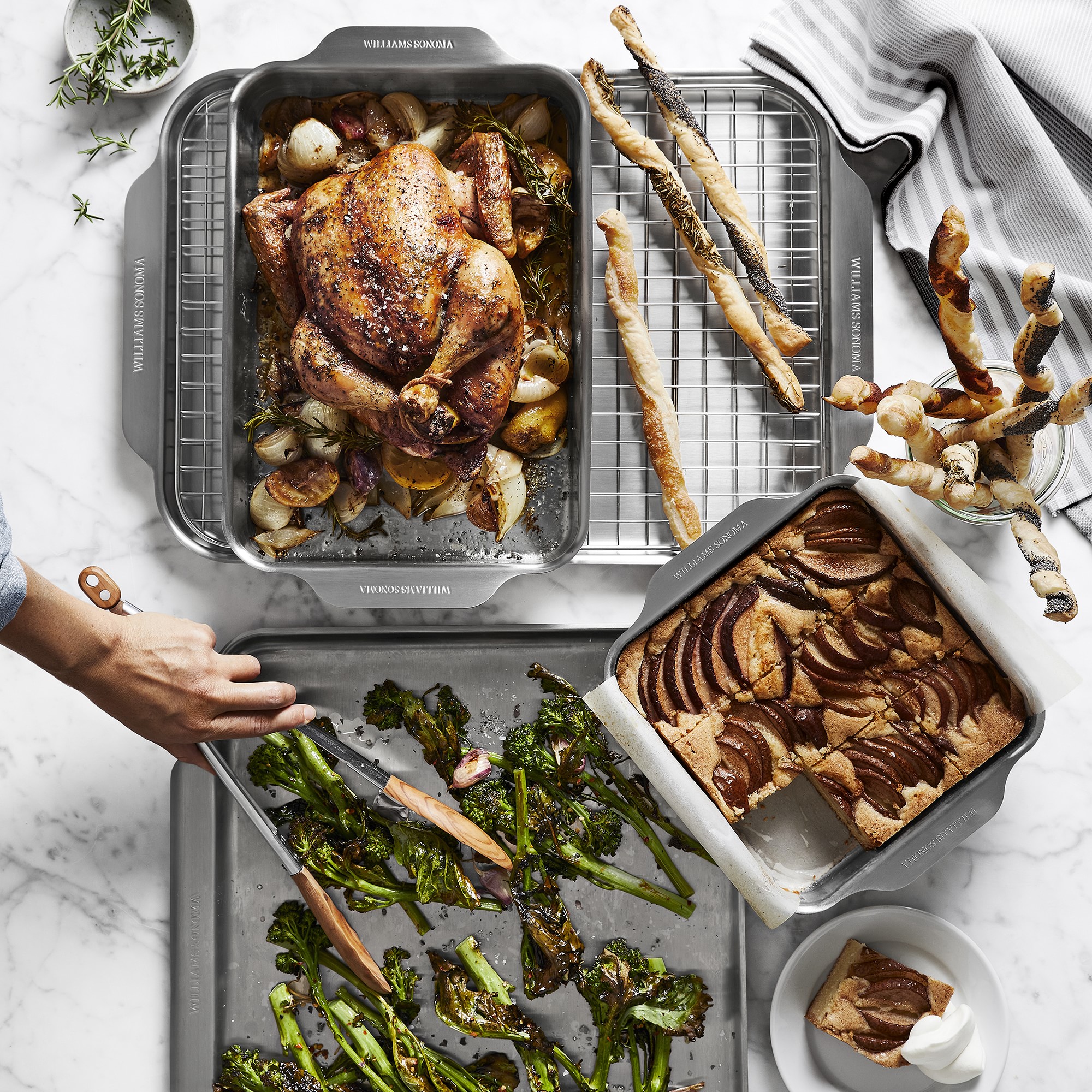 Williams Sonoma Signature Thermo-Clad™ Stainless-Steel Ovenware Half Sheet with Cooling Rack