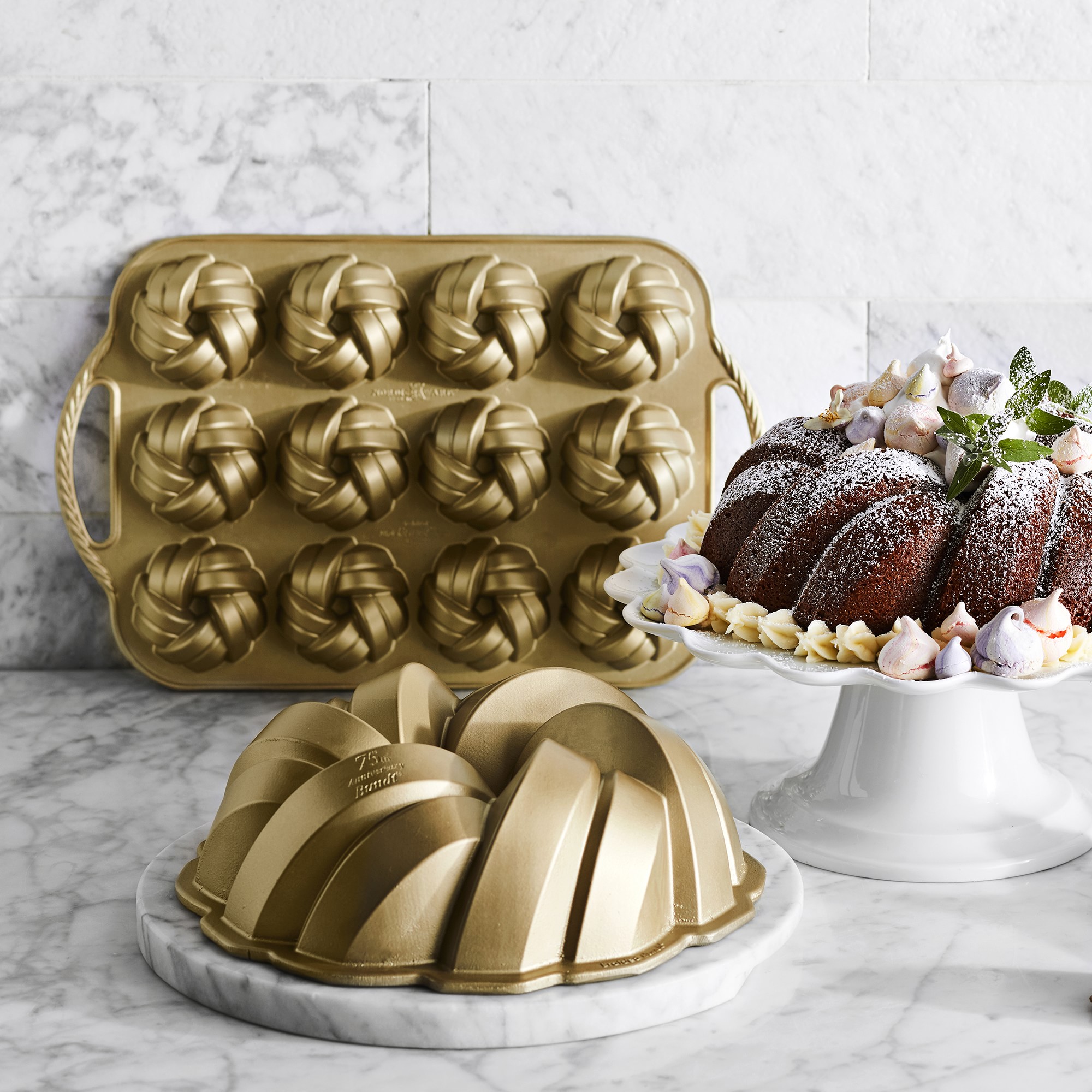 Nordic Ware Nonstick Cast Aluminum 75th Anniversary Cakelet Plaque