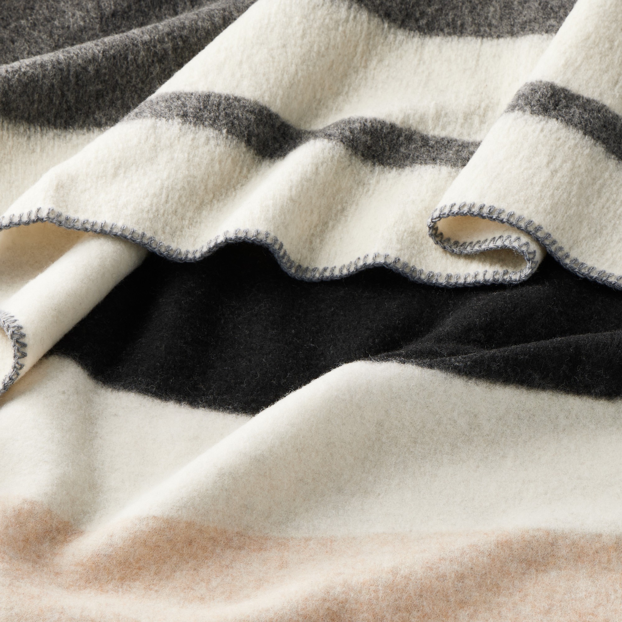 Italian Boiled Wool Stripe Throw